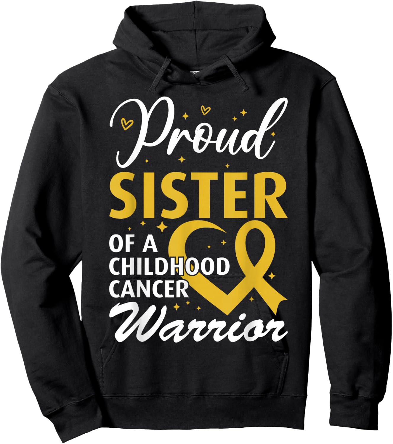 Proud Sister of a Childhood Cancer Warrior Hoodie - Hoodie | Black