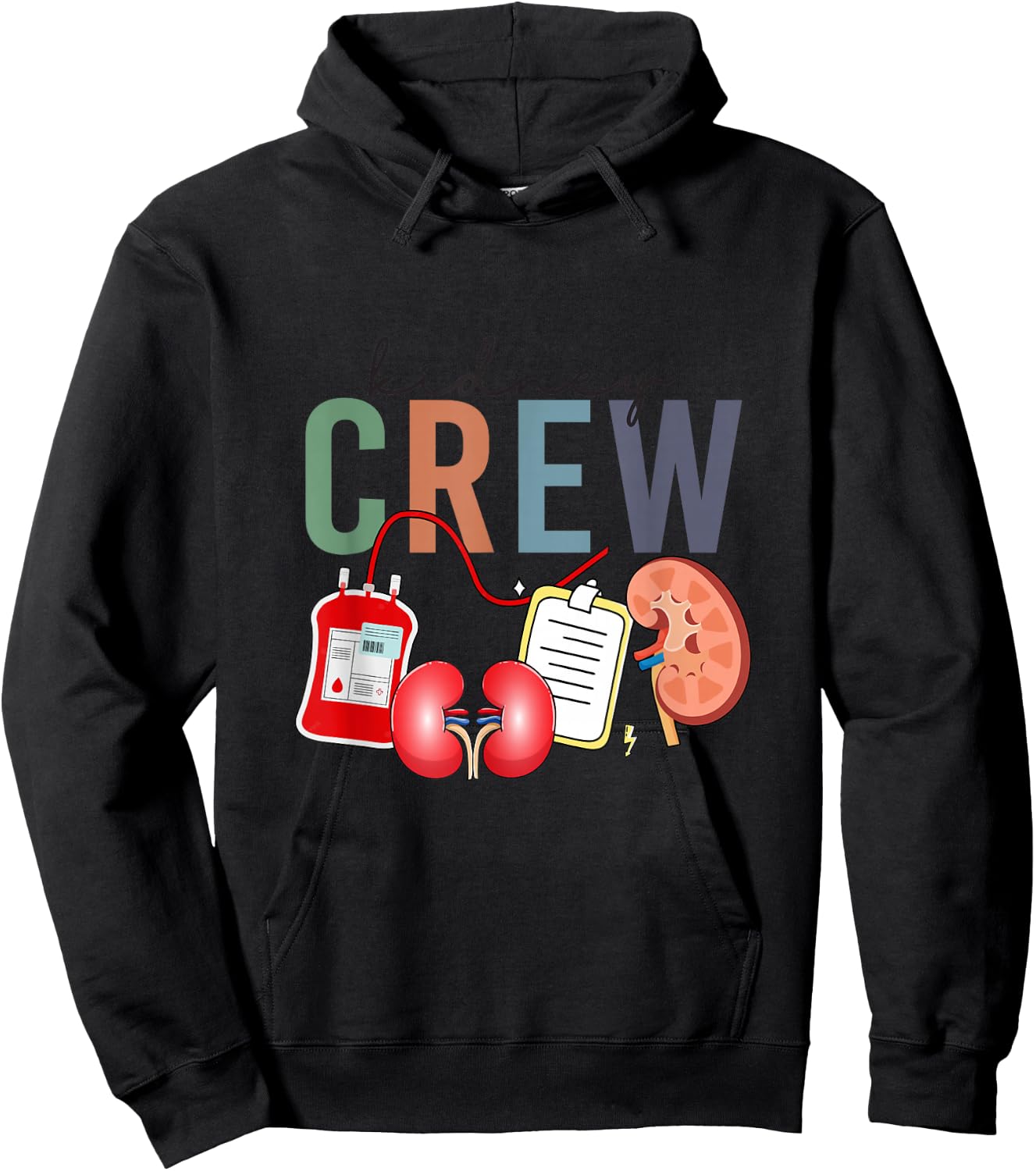 Kidney Crew Vintage Dialysis Technician Nephrology Nurse Hoodie - Hoodie | Black
