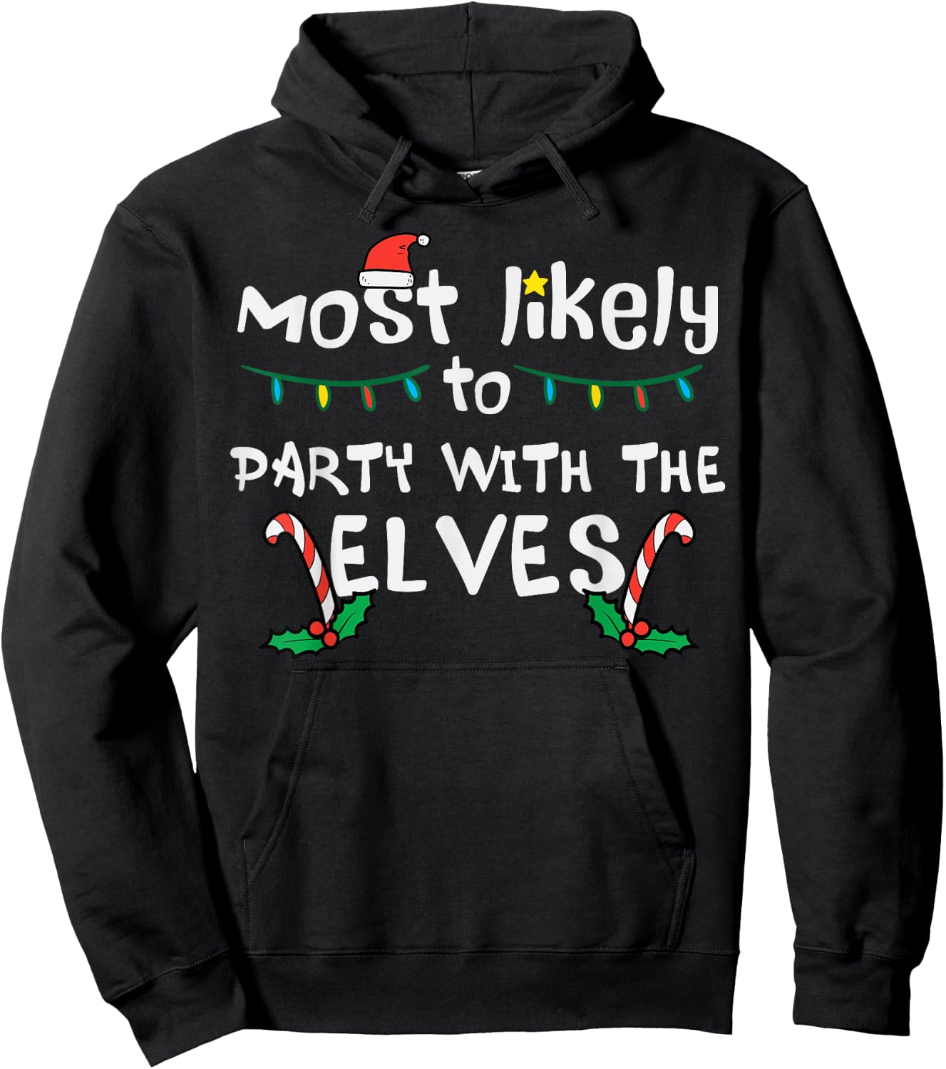 Christmas Likely Party With Elve Xmas Family Match Men Women Hoodie - Hoodie | Black