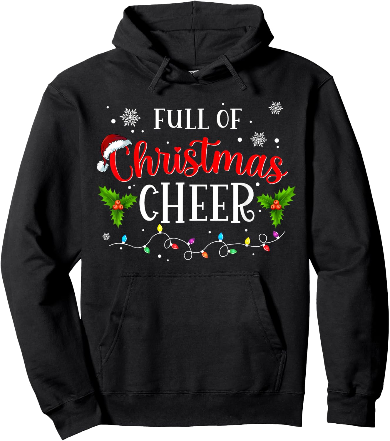 Full Of Christmas Beer And Christmas Cheer Couple Matching Hoodie - Hoodie | Black
