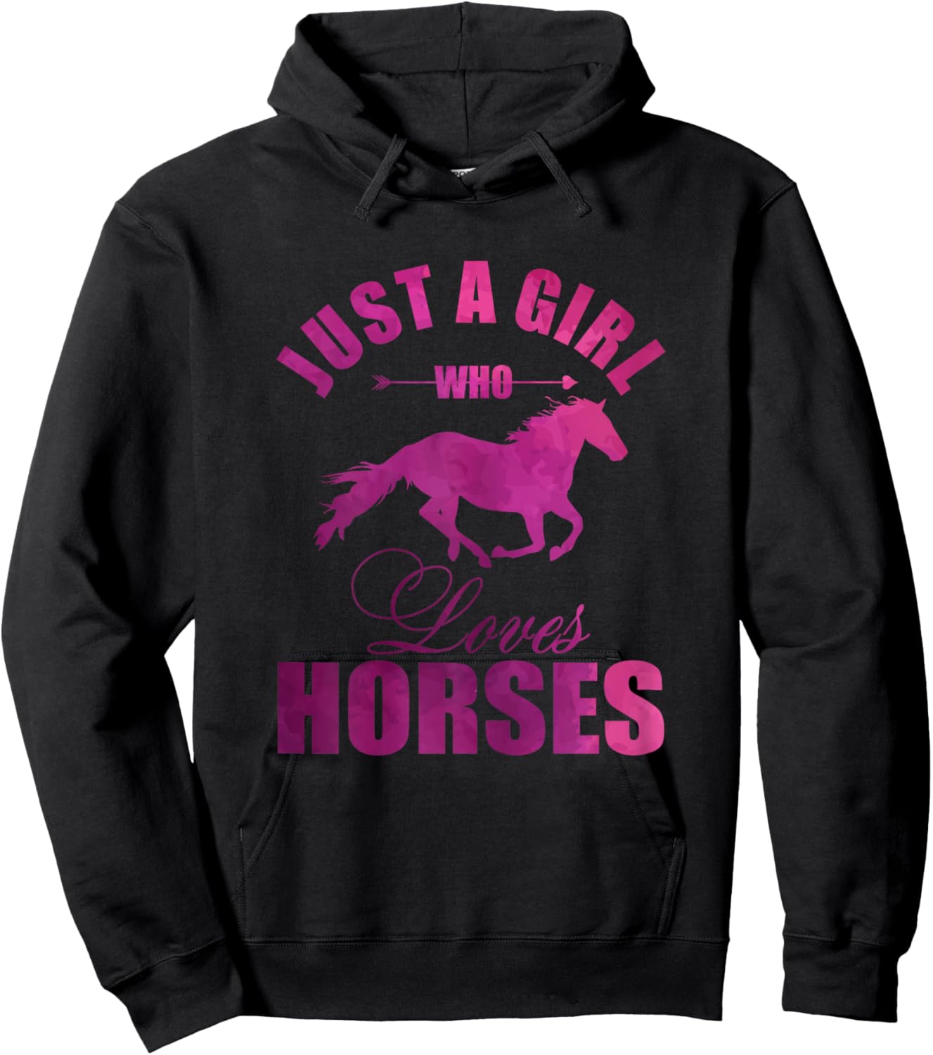 Just A Girl Who Loves Horses Watercolor Horse Hoodie - Hoodie | Black
