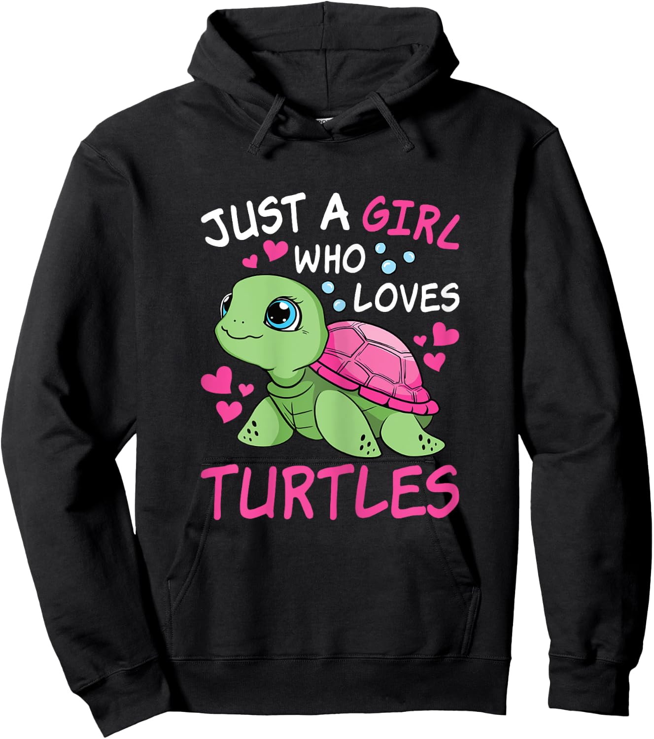 Just A Girl Who Loves Turtles Ocean Animal Sea Turtle Kids Hoodie - Hoodie | Black