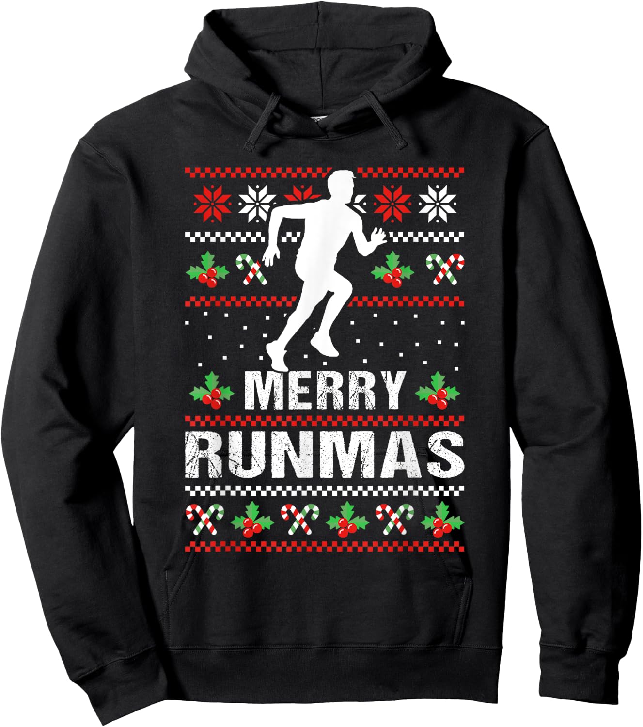 Marathon Merry Runmas Xmas Runner Hoodie - Hoodie | Black