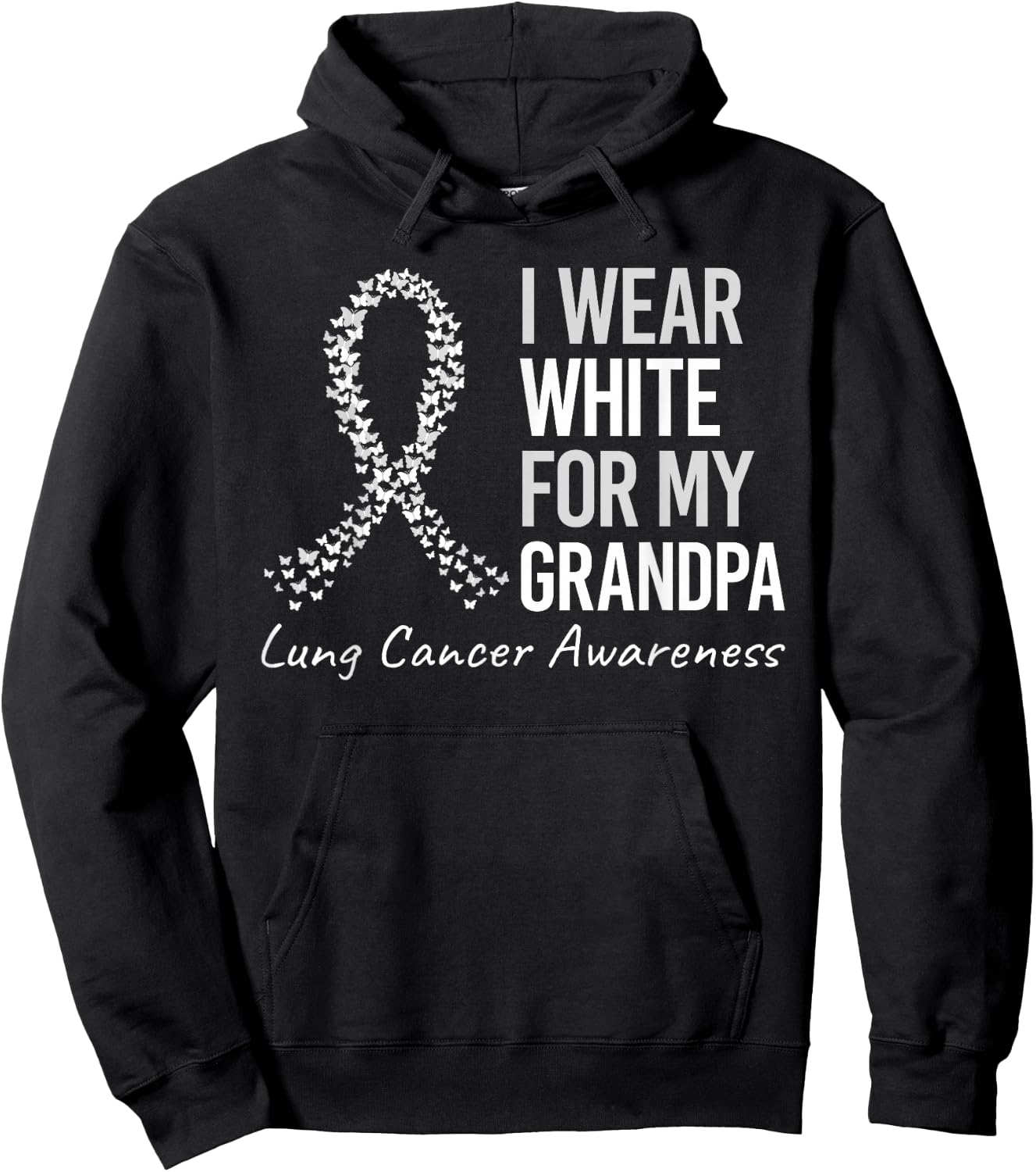 I Wear Grandpa For My Aunt Lung Cancer Awareness Warrior Hoodie - Hoodie | Black