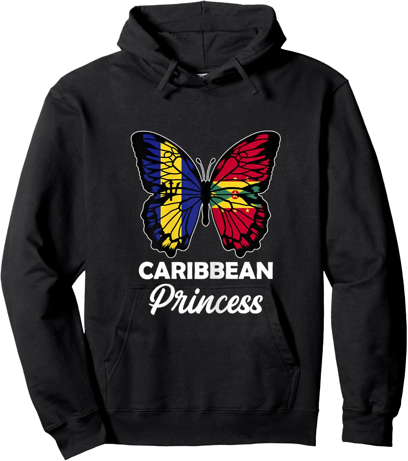 Caribbean Princess Grenada and Barbados Half Bajan Grenadian Hoodie - Hoodie | Black