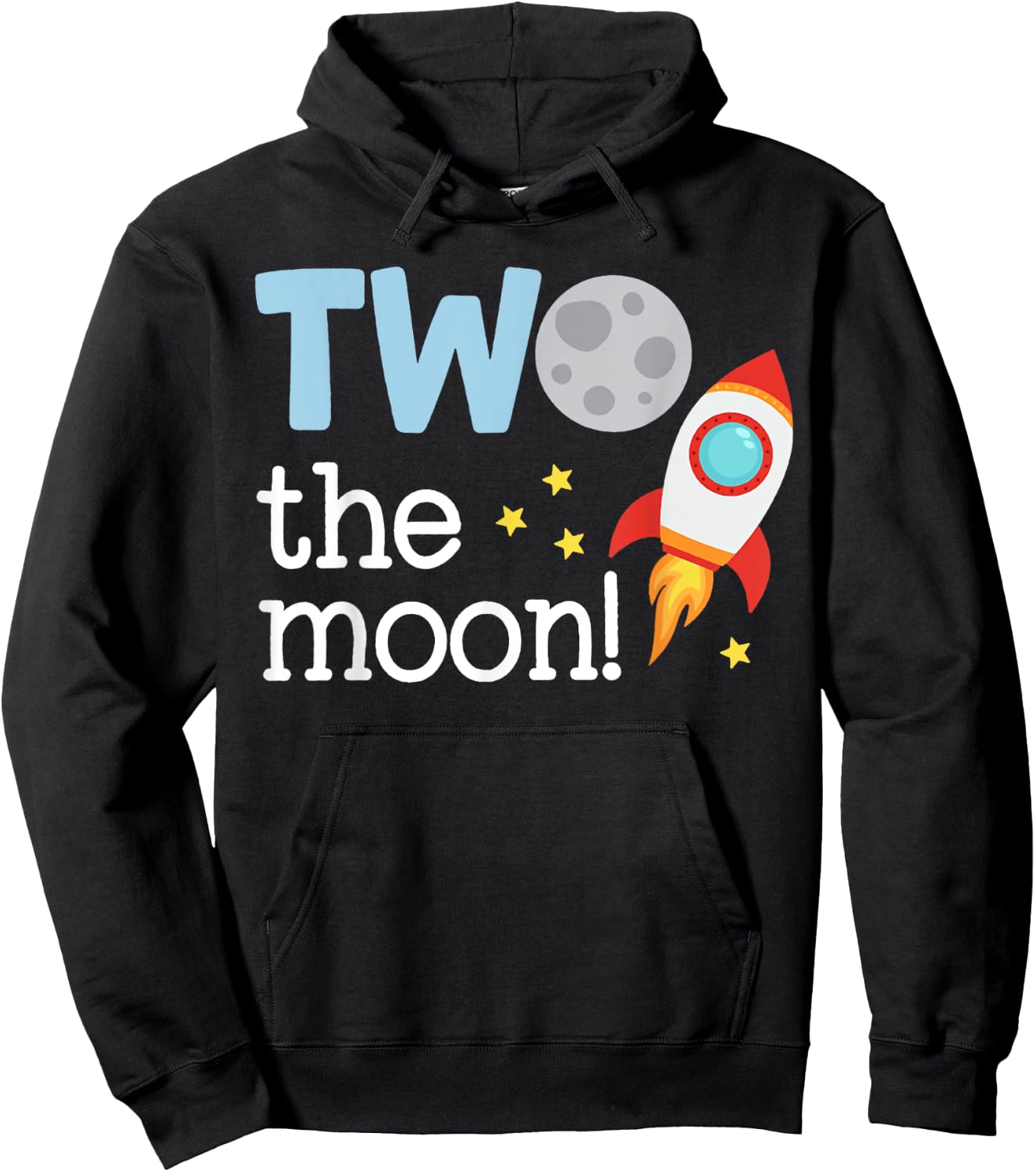 Two The Moon Toddler 2nd Birthday Gift 2 Year Old Bday Party Hoodie - Hoodie | Black