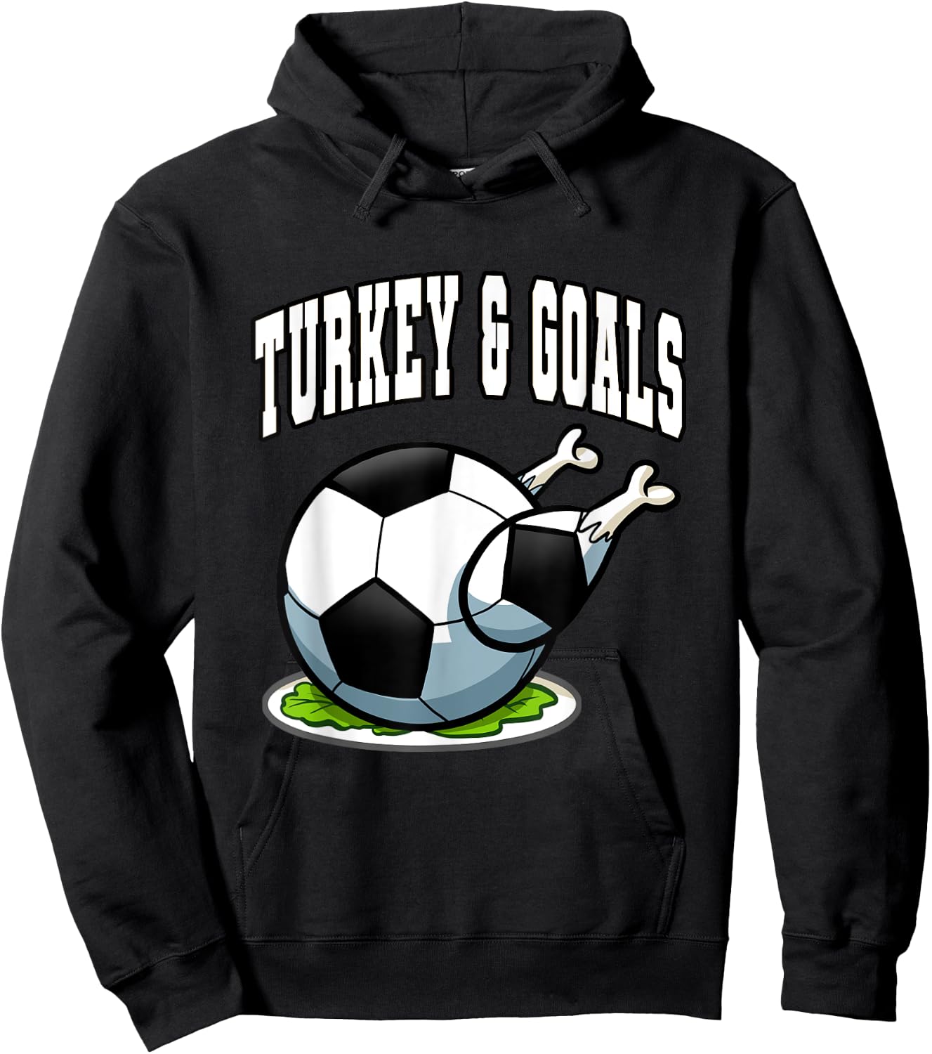 Thanksgiving Soccer Turkey Goals Men Boys Hoodie - Hoodie | Black