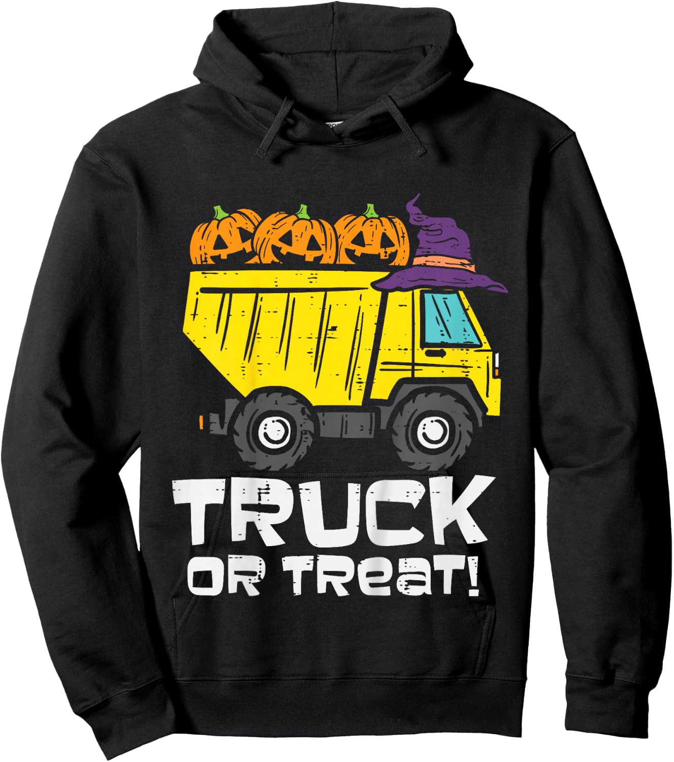 Kids Dump Truck Or Treat Halloween Costume Toddler Boys Kids Hoodie - Hoodie | Black