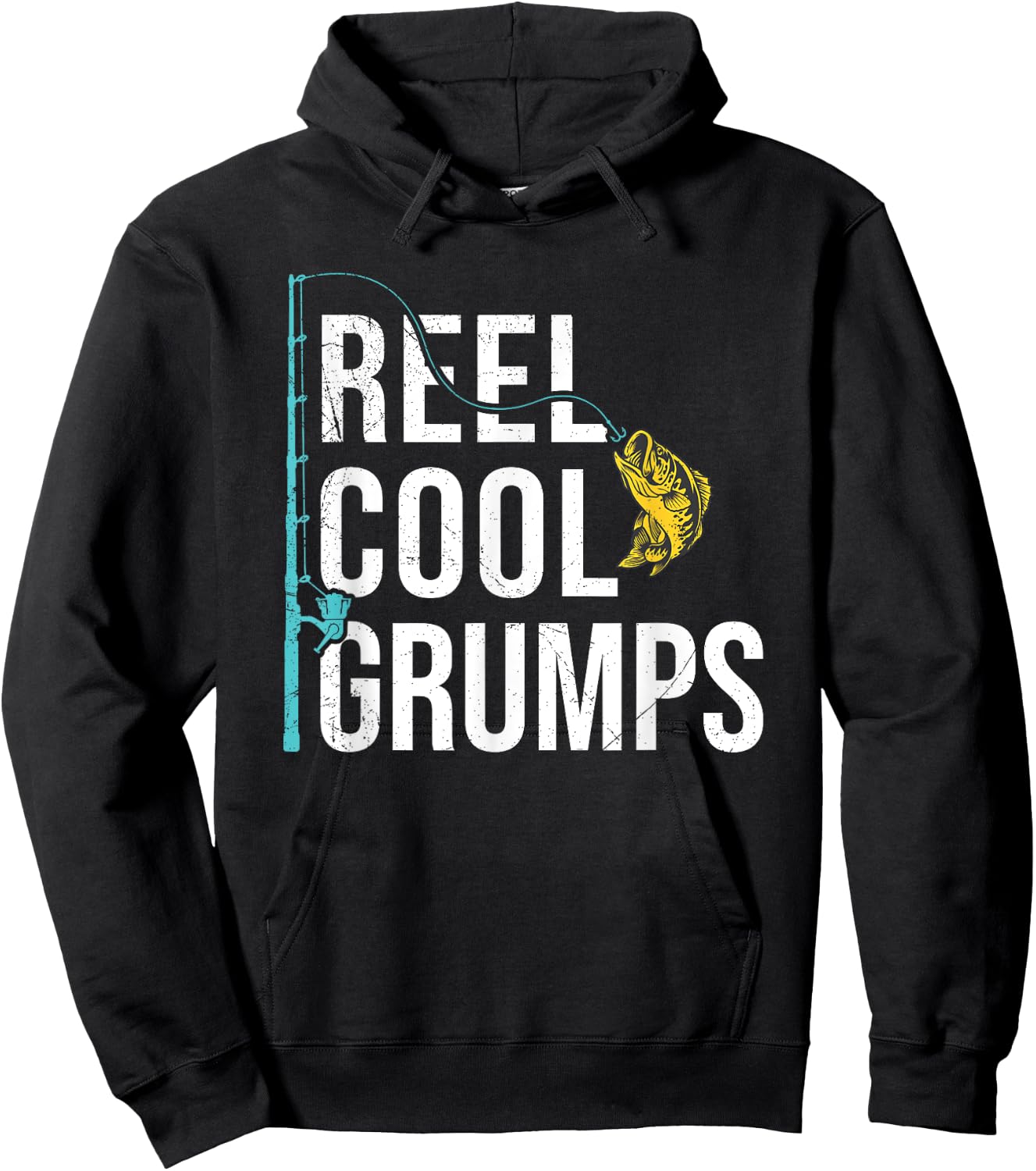 Reel Cool Grumps Fishing Shirt Funny Father's Day Hoodie - Hoodie | Black