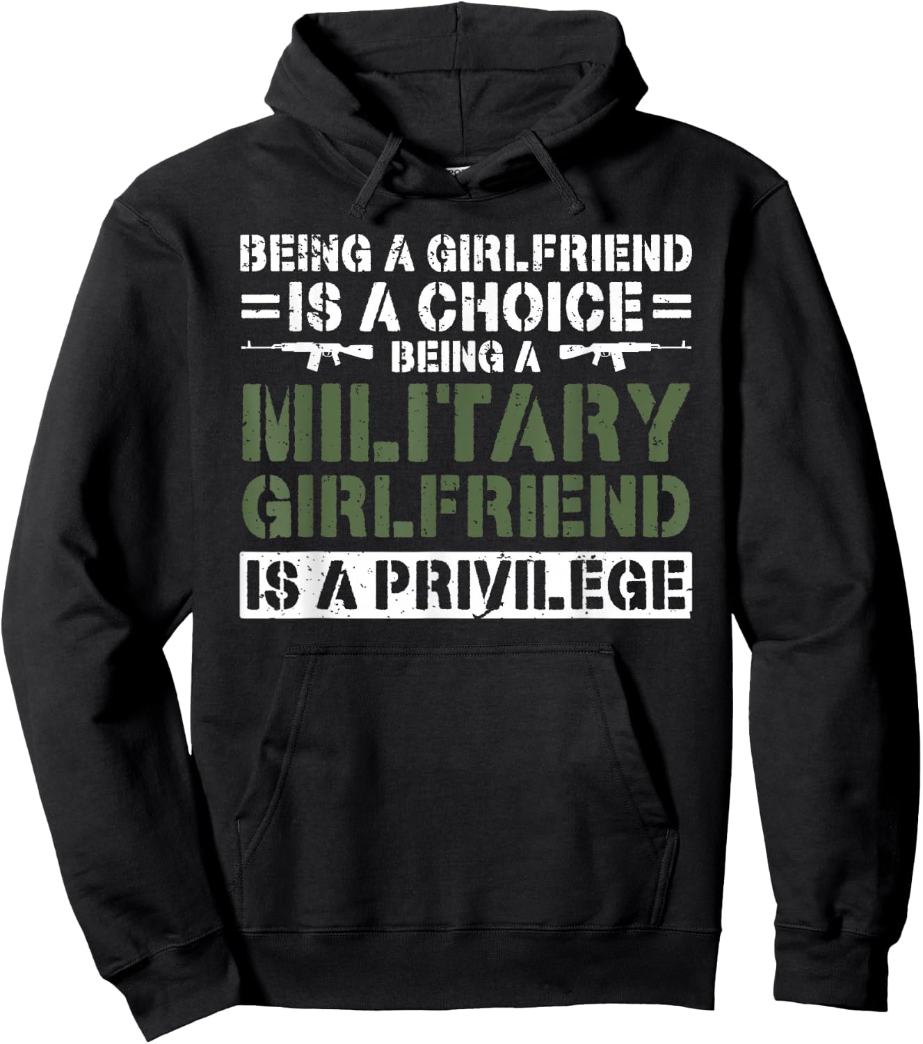 Being A Military Girlfriend Of A Soldier Girlfriend Hoodie - Hoodie | Black