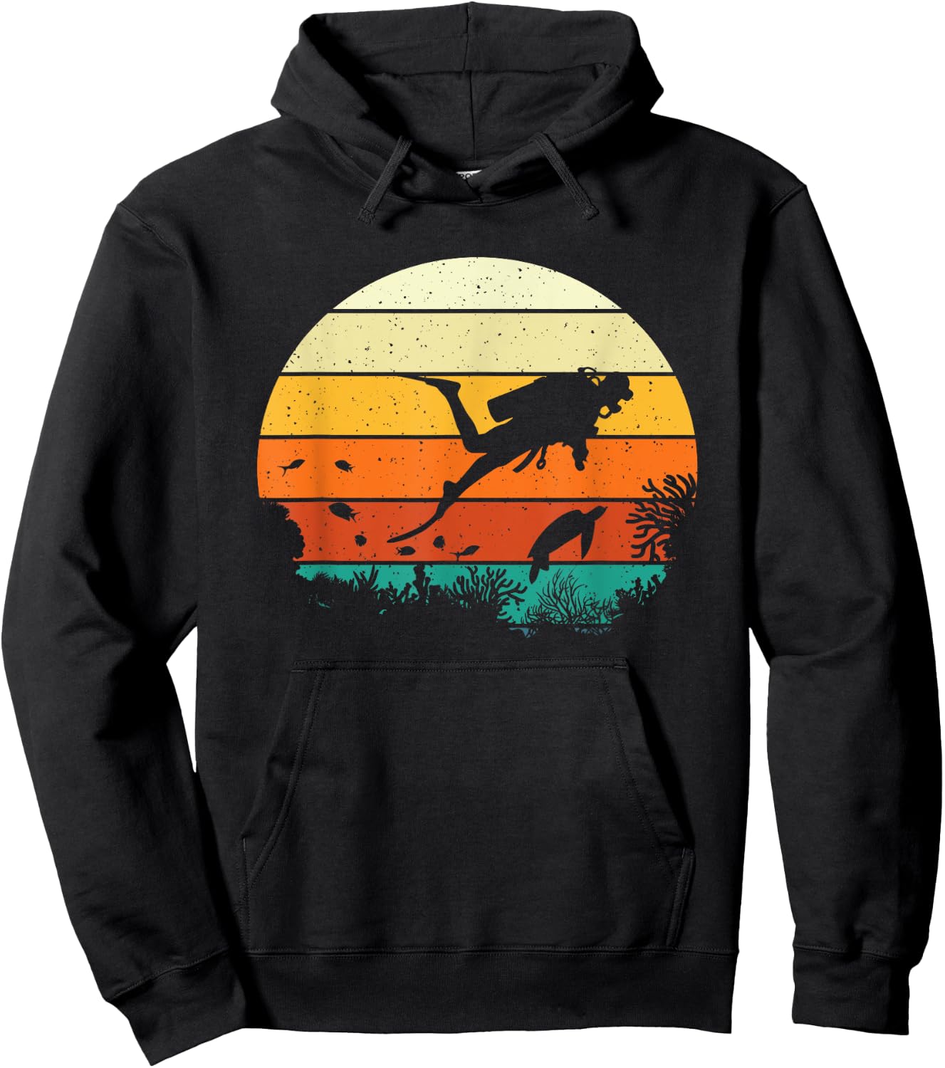 Retro Vintage Scuba Diver - Scuba Diving Ocean Hoodie - Hoodie | Black