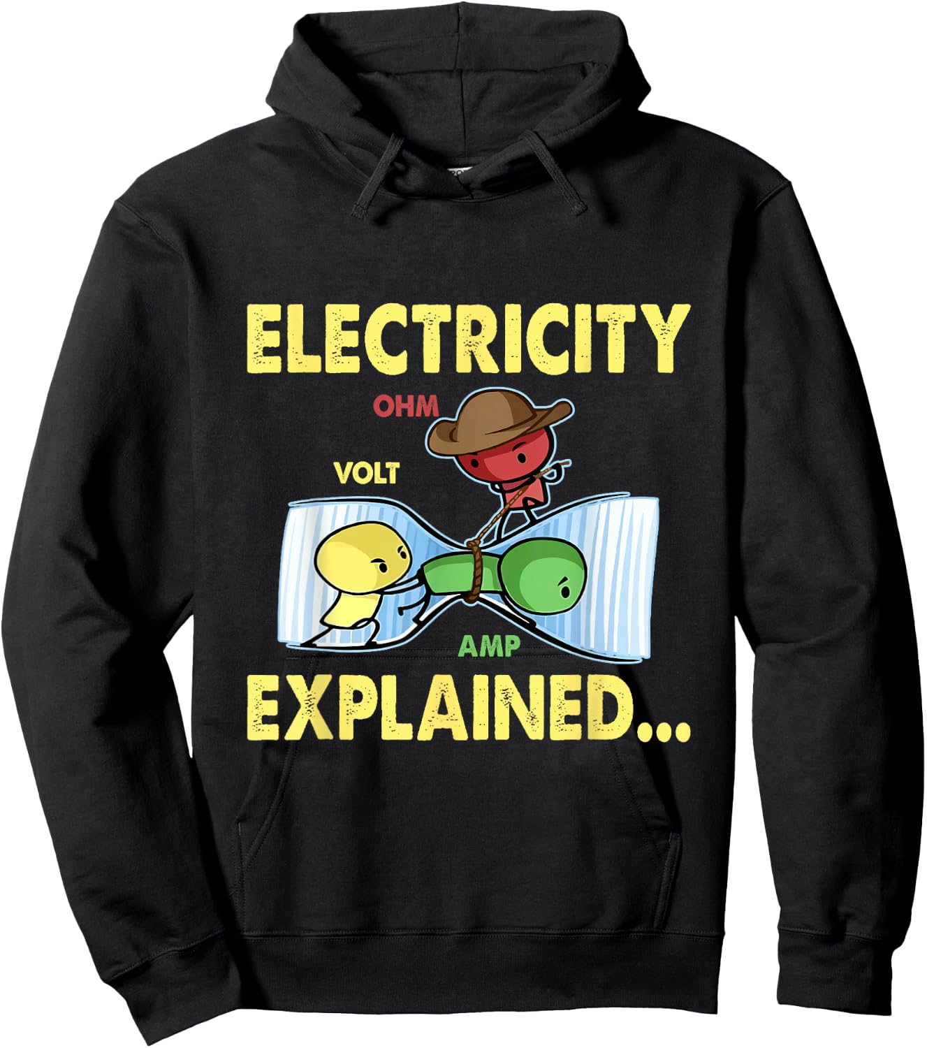 Electricity Explained Volt Ohm Amp Electrician Science Hoodie - Hoodie | Black