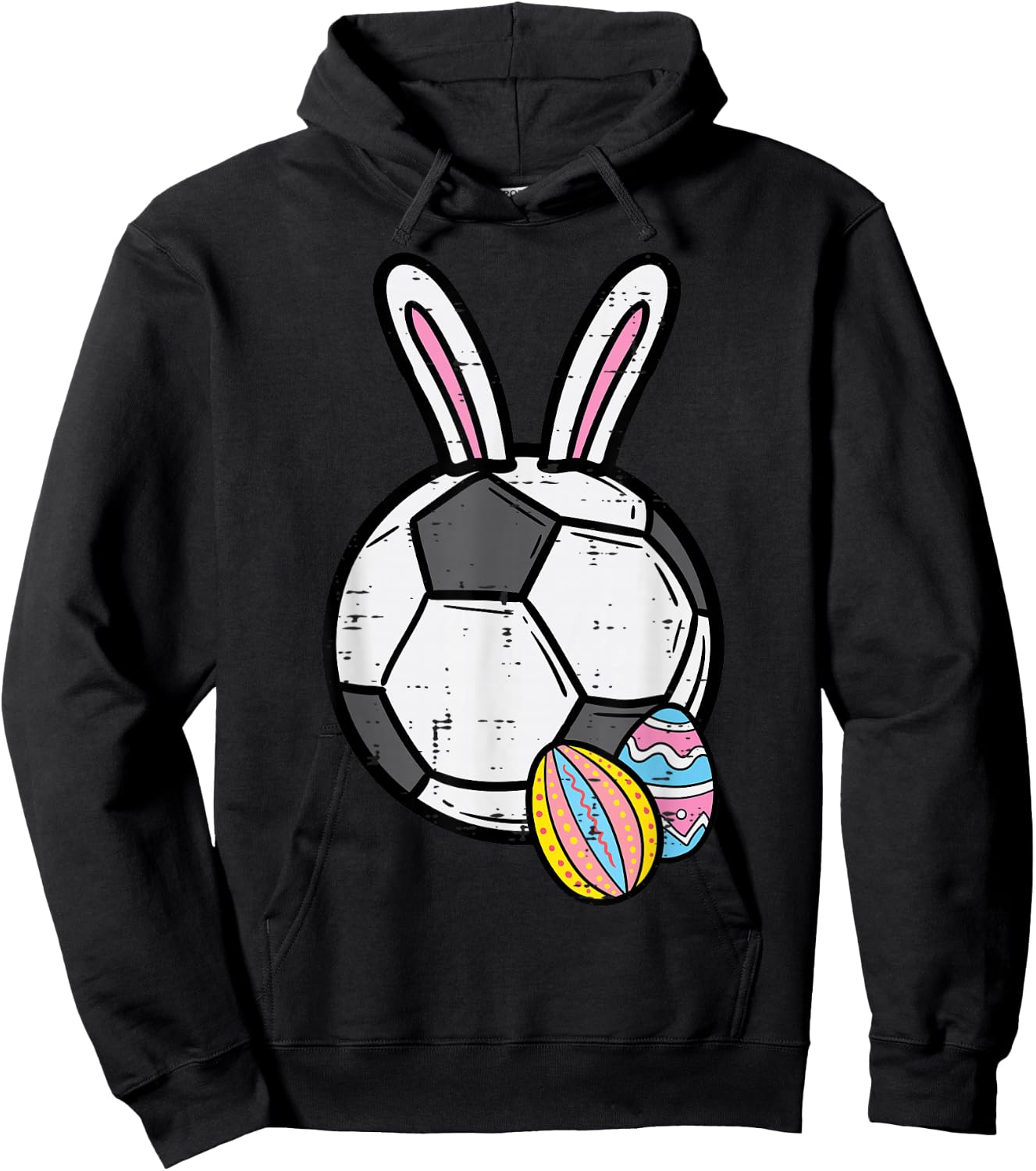 Easter Soocer Ball Bunny Football Sports Men Boys Kids Teens Hoodie - Hoodie | Black