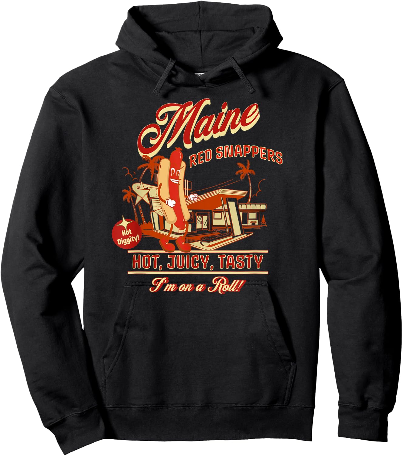 Maine Red Snappers. Best Hot Dog Ever! Women Girls Kids Hoodie - Hoodie | Black