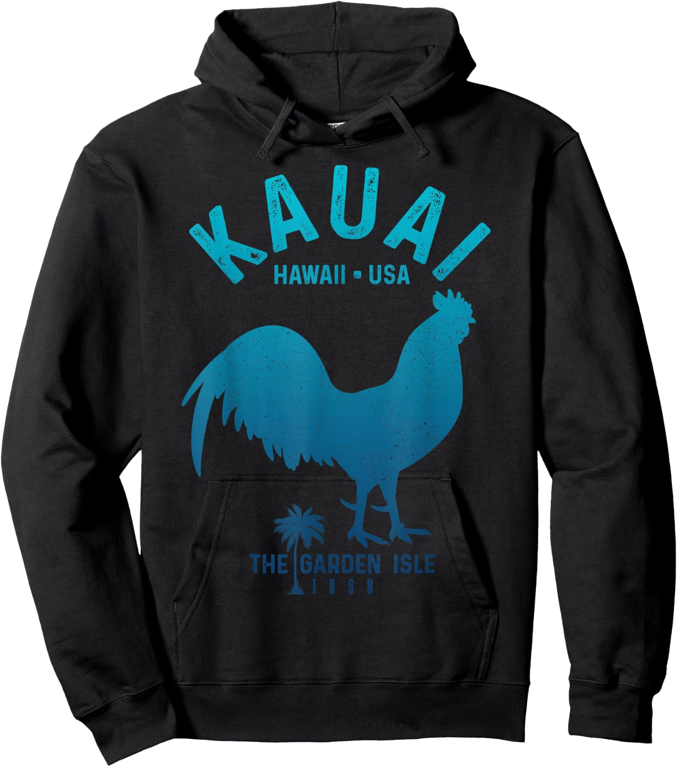Kauai 1959 The Garden Isle Chicken Hawaii Vintage Hawaiian Hoodie - Hoodie | Black
