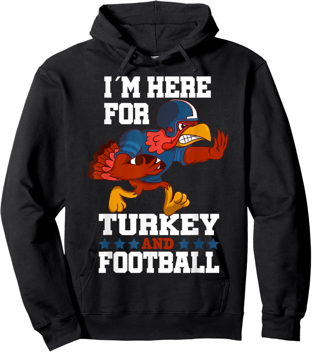 Thanksgiving Turkey and Football Hoodie - Hoodie | Black