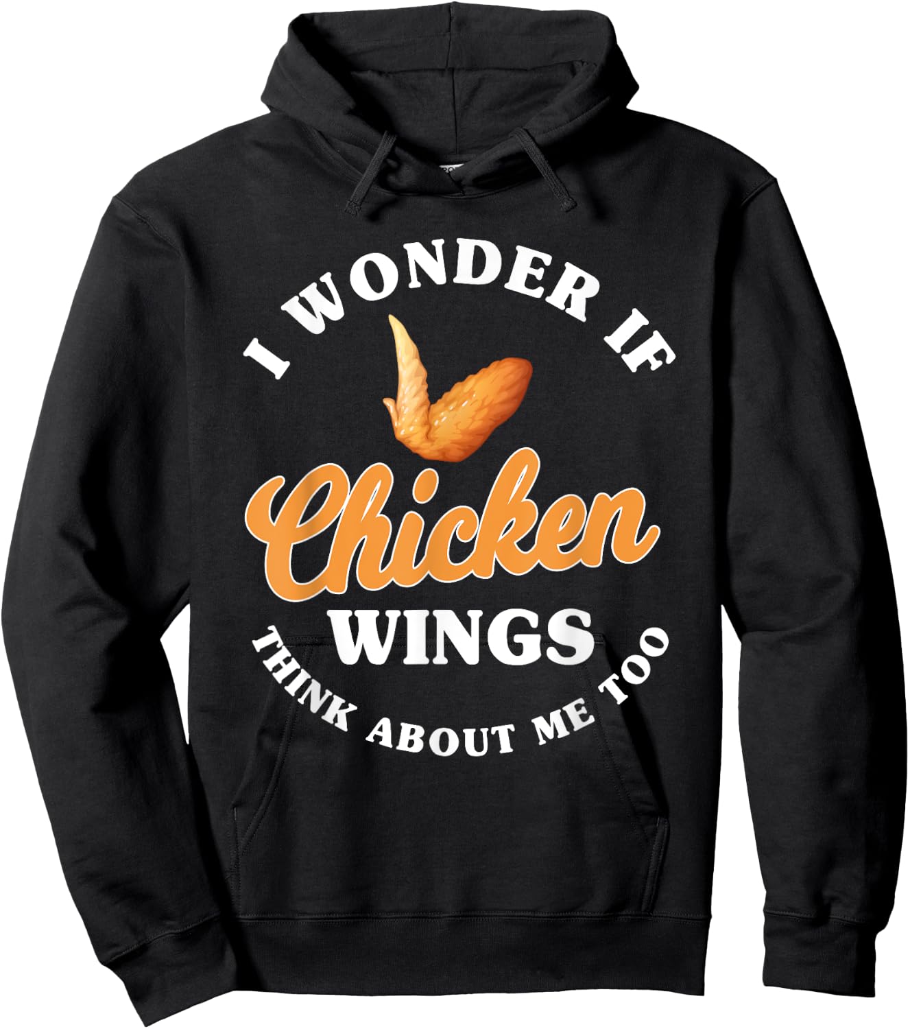 Funny Chicken Wings Saying Hot Wing Fast Food Hoodie - Hoodie | Black