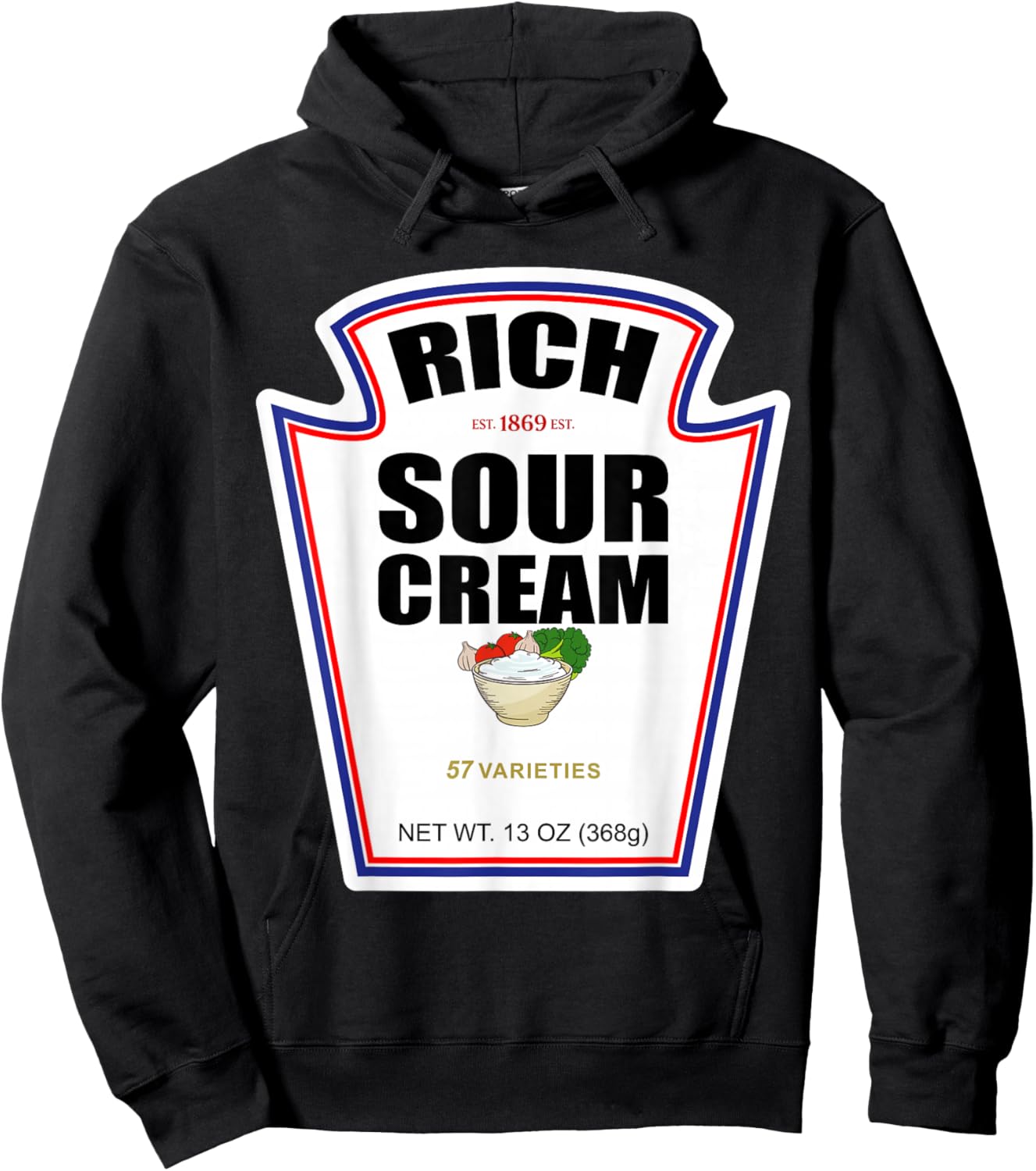Halloween Matching Costume Rich Sour Cream Bottle Label Hoodie - Hoodie | Black