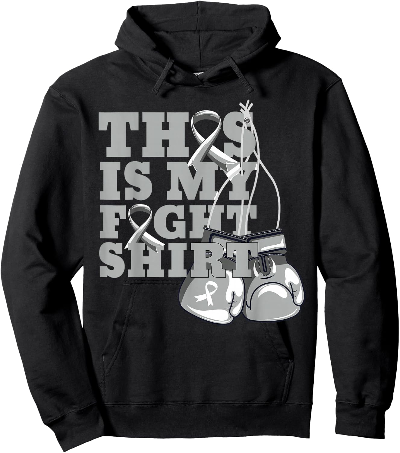 This Is My Fight Shirt Brain Cancer Fighter Support Strong Hoodie - Hoodie | Black