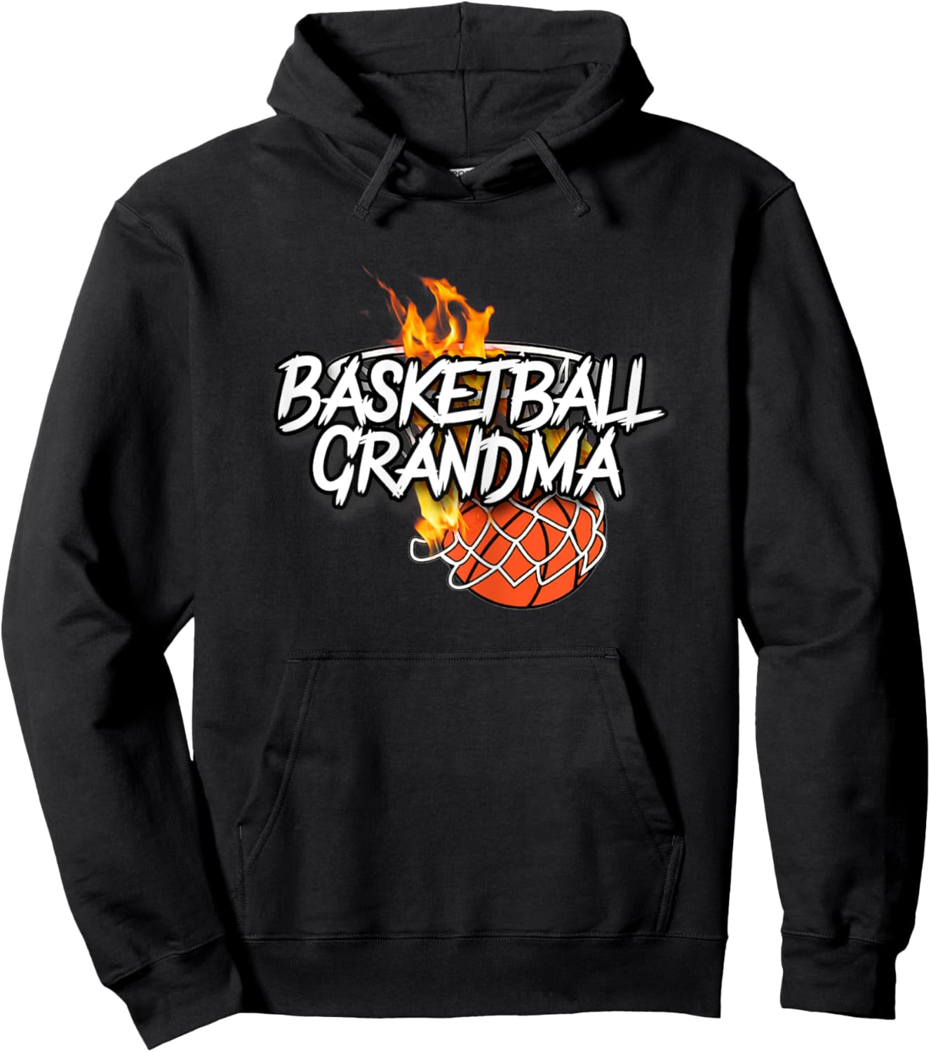 Basketball Grandma - Basketball Clothing - Fire Basketball Hoodie - Hoodie | Black
