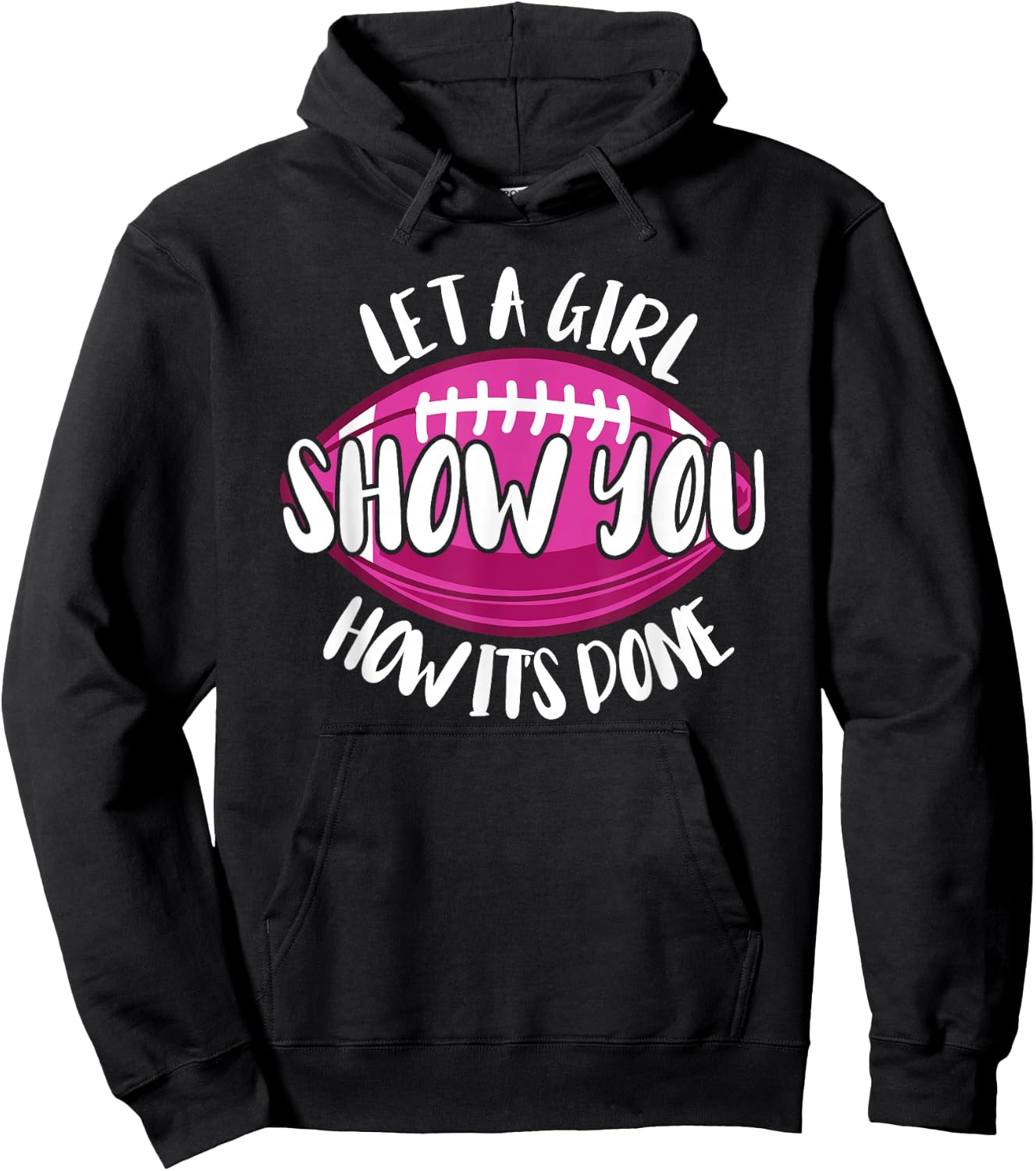 Funny Flag Football Girl Hoodie - Hoodie | Black