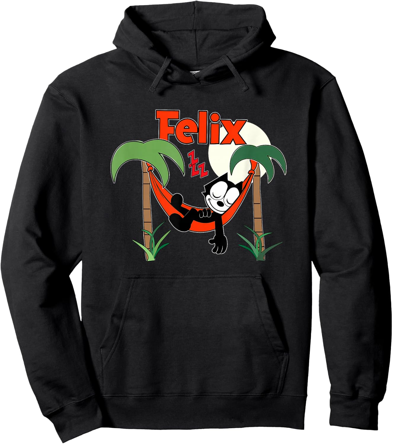 Felix Cat Naps in Hammock Vintage Cartoon Retro Hoodie - Hoodie | Black