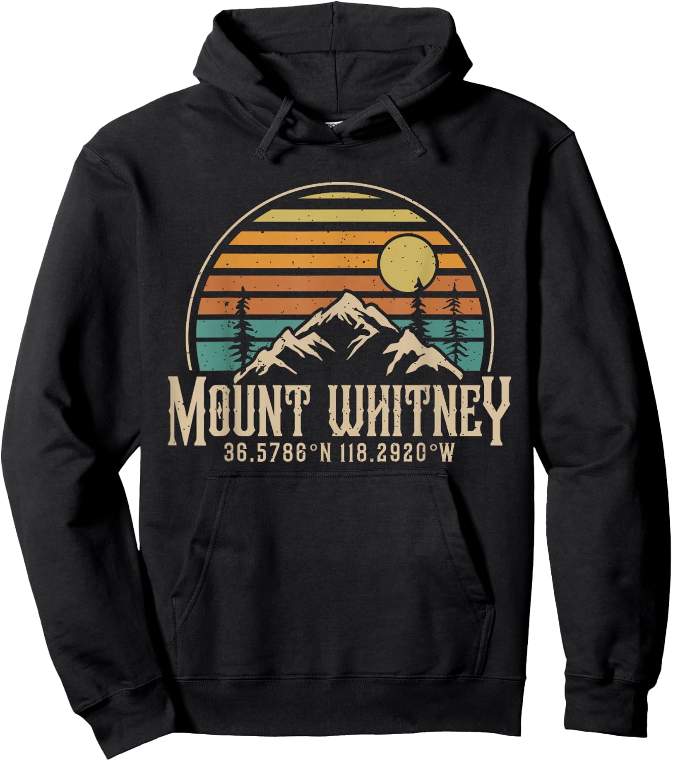 Mountain Mt. Whitney California Hiking Camping Mount Whitney Hoodie - Hoodie | Black