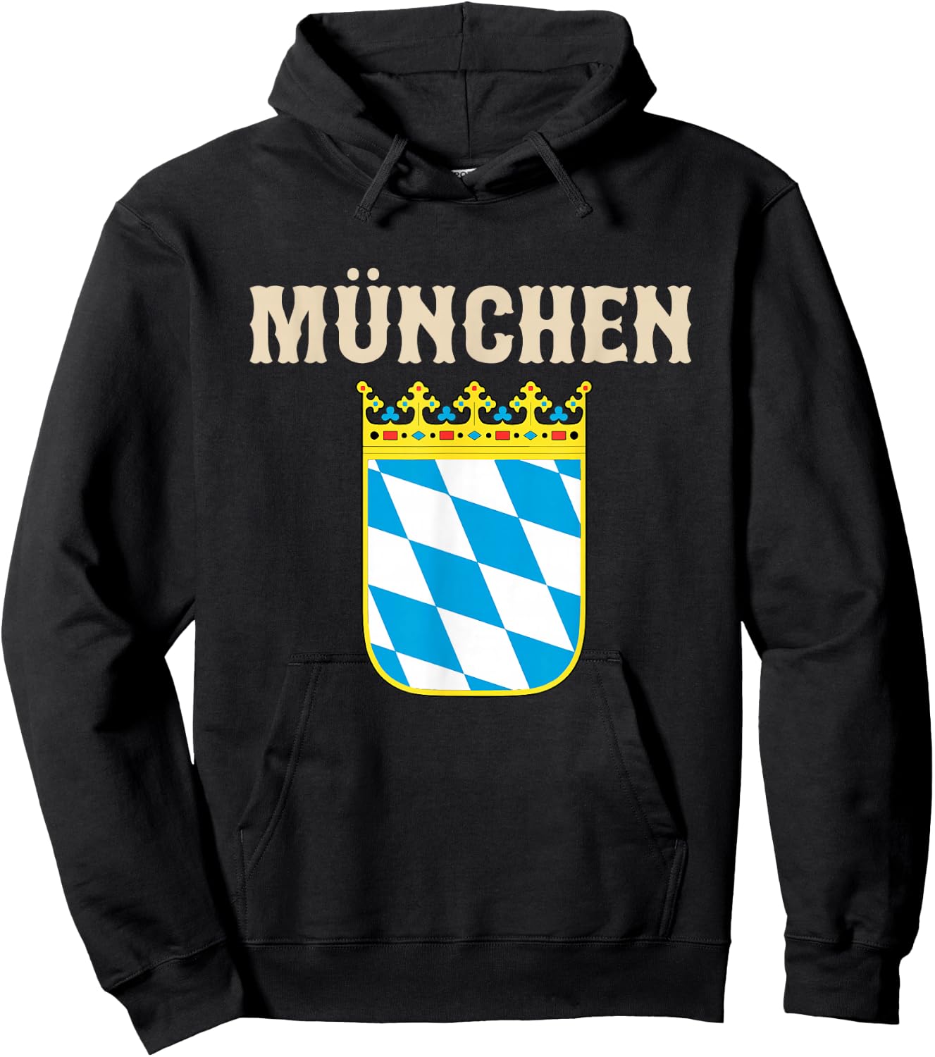 Vintage Munchen Munich Souvenir With Bavaria Coat Of Arms Hoodie - Hoodie | Black
