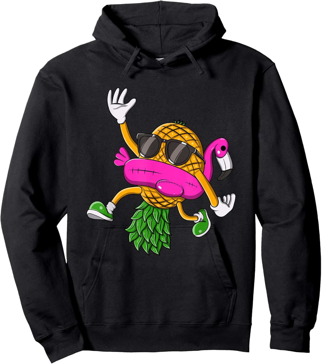 Upside Down Pineapple Swinger Flamingo Women Hoodie - Hoodie | Black