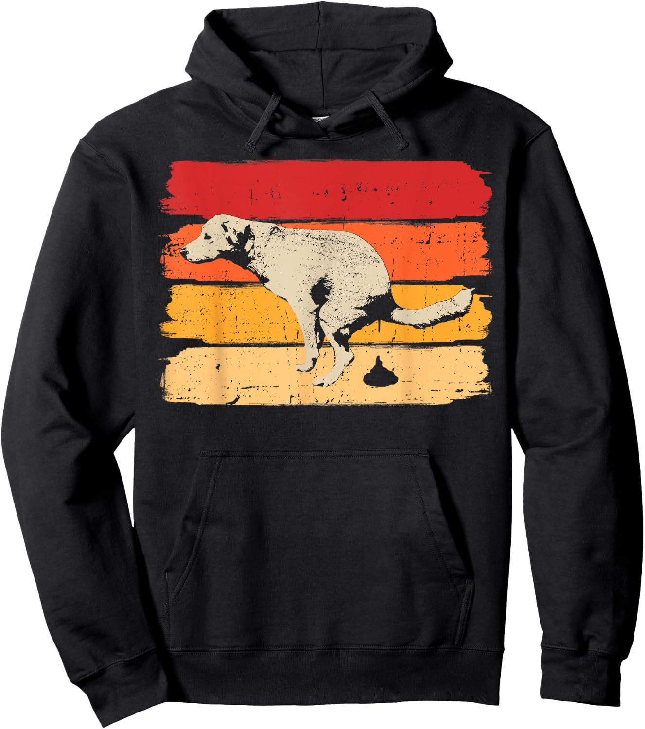 Retro Dog Pooping Pet Walking for Canine Owner Women Hoodie - Hoodie | Black