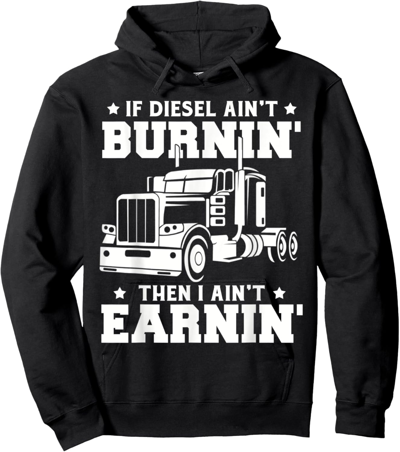 Trucker Men Women Big Rig Trucking Truckin' Road Lorry Hoodie - Hoodie | Black