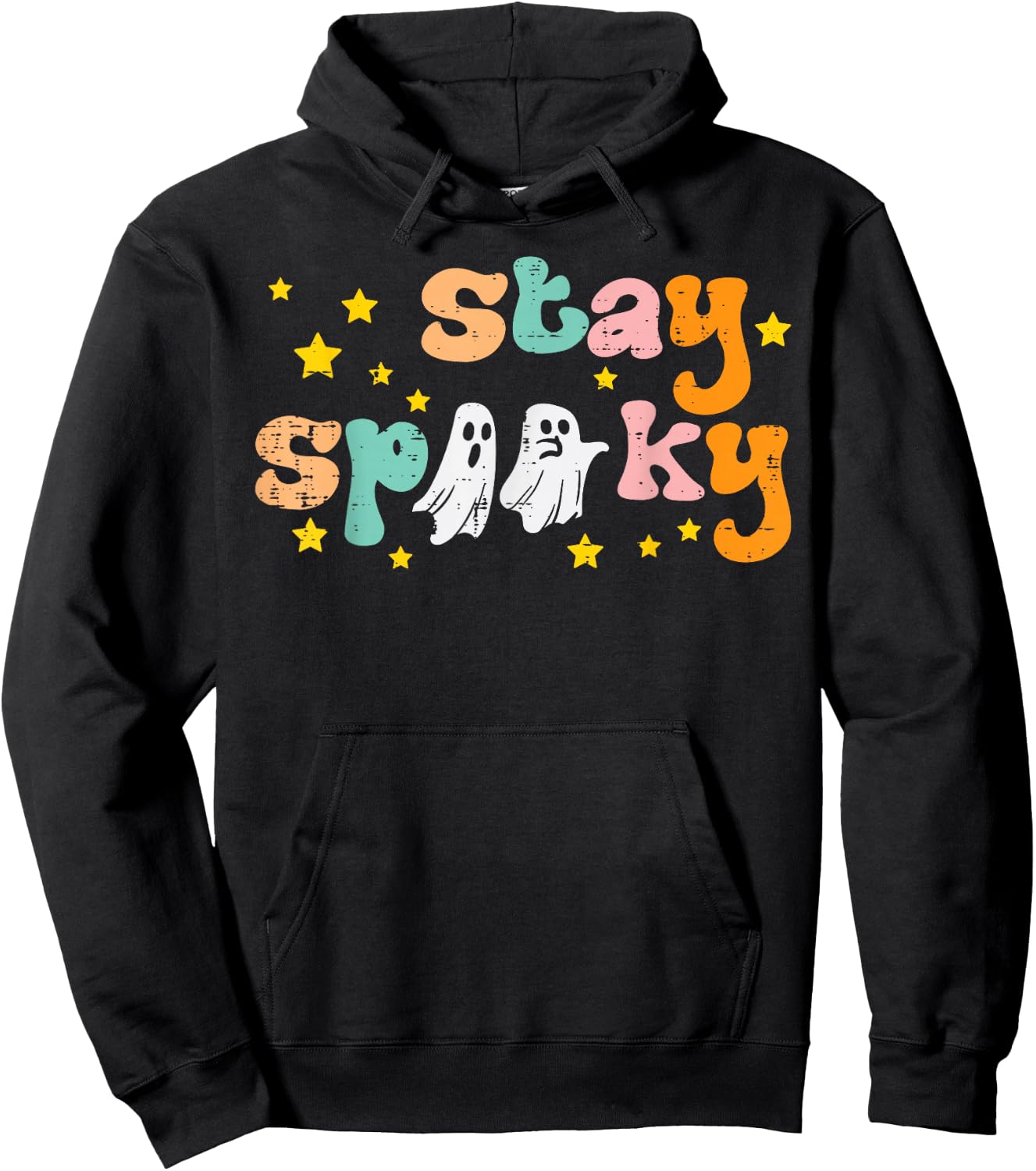 Spooky Ghosts Retro Vintage Halloween Costume Men Women Kids Hoodie - Hoodie | Black