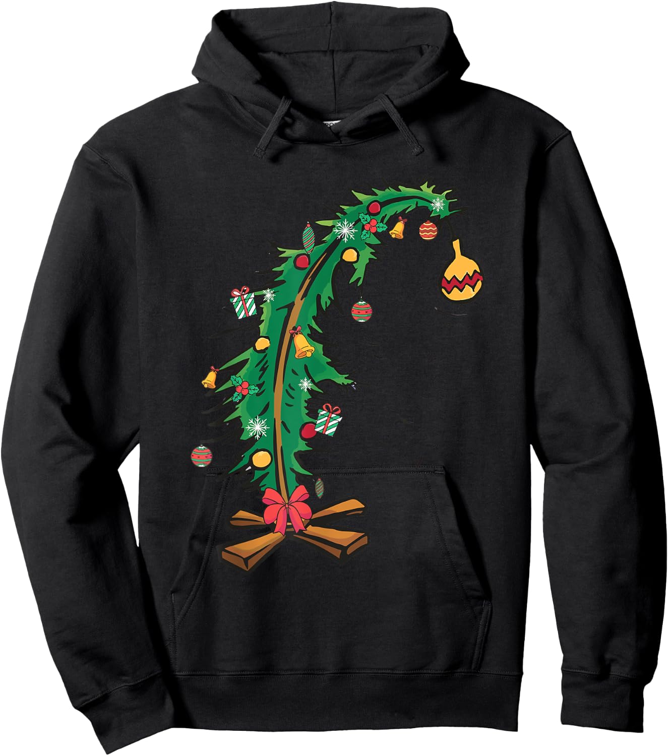 Christmas Tree With Led Light Pine Tree Xmas Light Camping Hoodie - Hoodie | Black