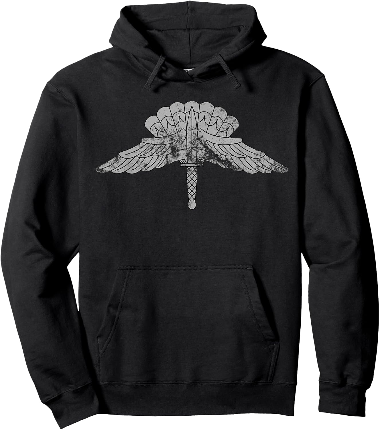 Military Freefall Parachutist Badge - US Army Distressed Hoodie - Hoodie | Black