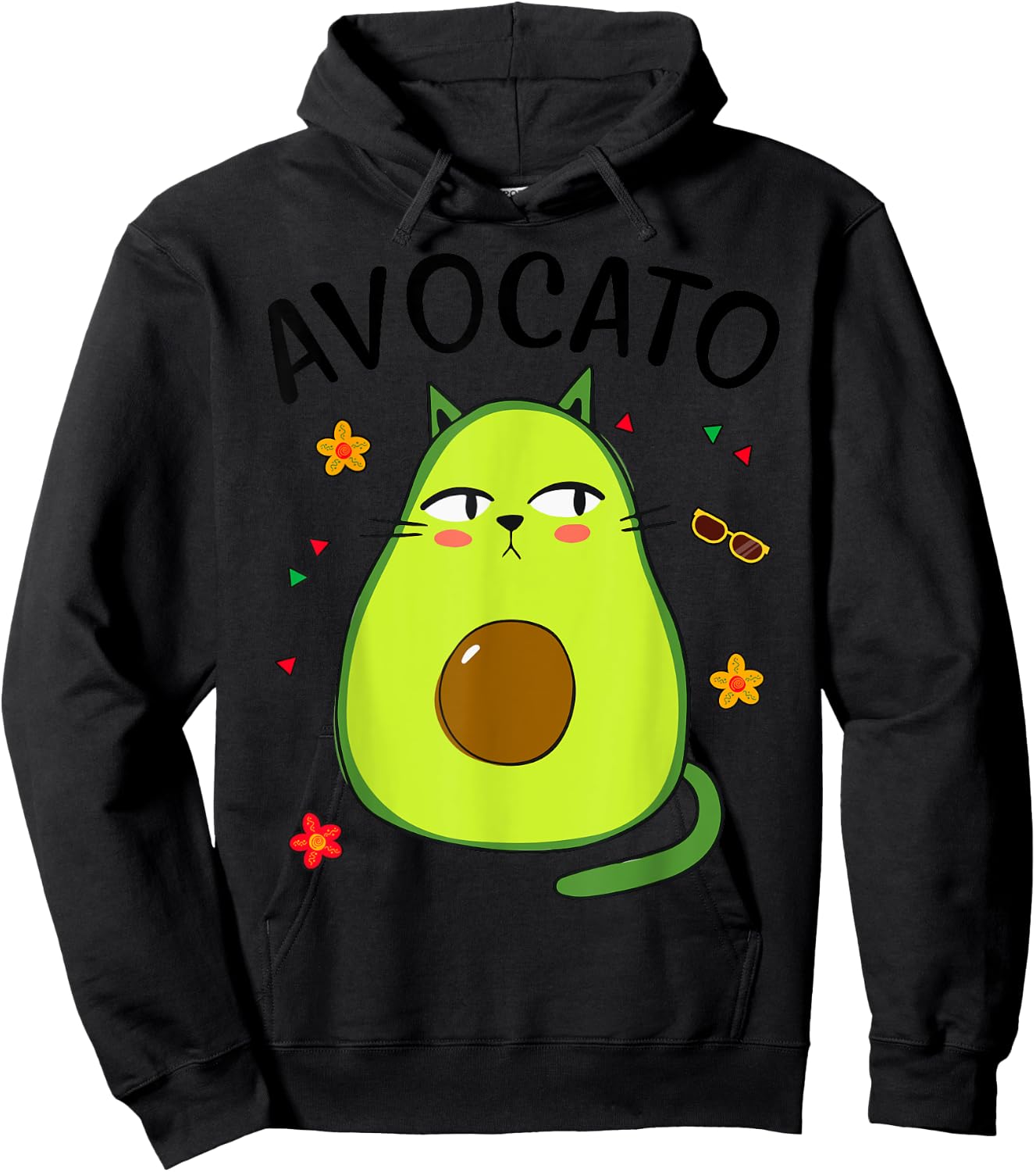 Avocato Avocado Cat Shirt Cinco Mayo Funny Mexican Men Women Hoodie - Hoodie | Black