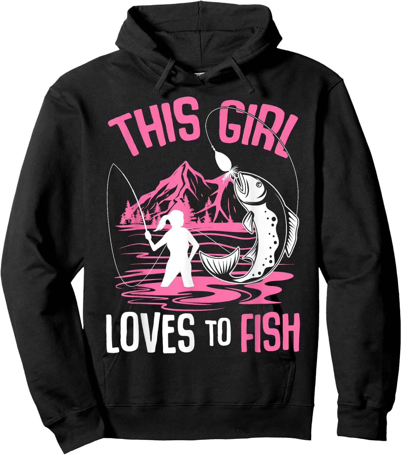 This Girl Loves To Fish Fishing Girls Hoodie - Hoodie | Black