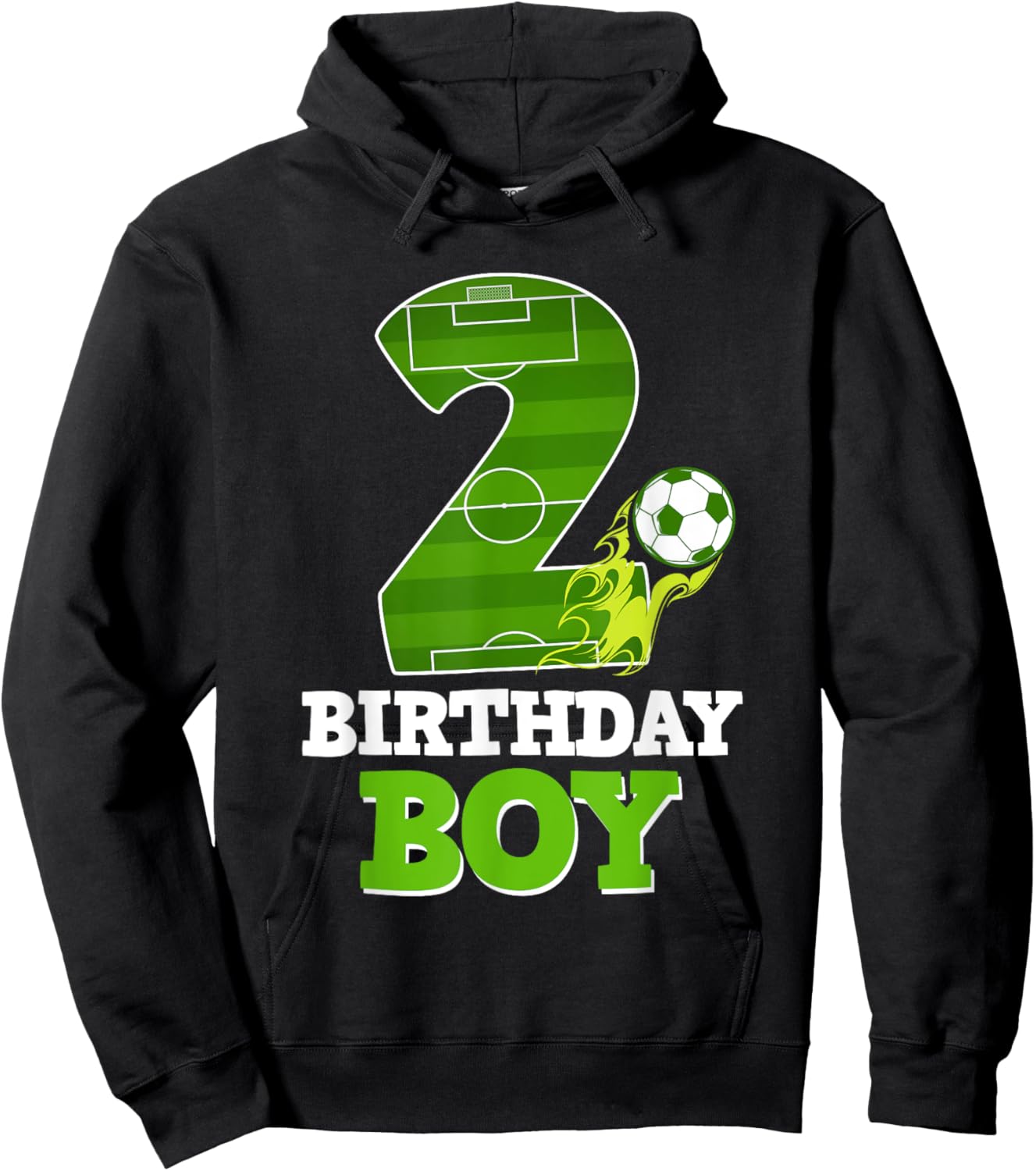 Happy 2nd Birthday Boy Soccer Lover 2 Yrs Old B-day Hoodie - Hoodie | Black