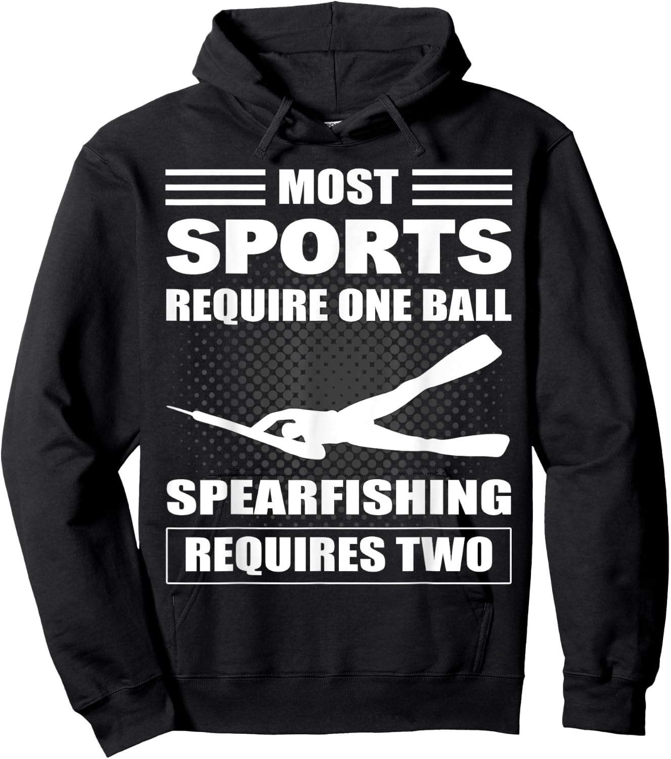 Spearfisher Most Sports Require One Ball Spearfishing Hoodie - Hoodie | Black