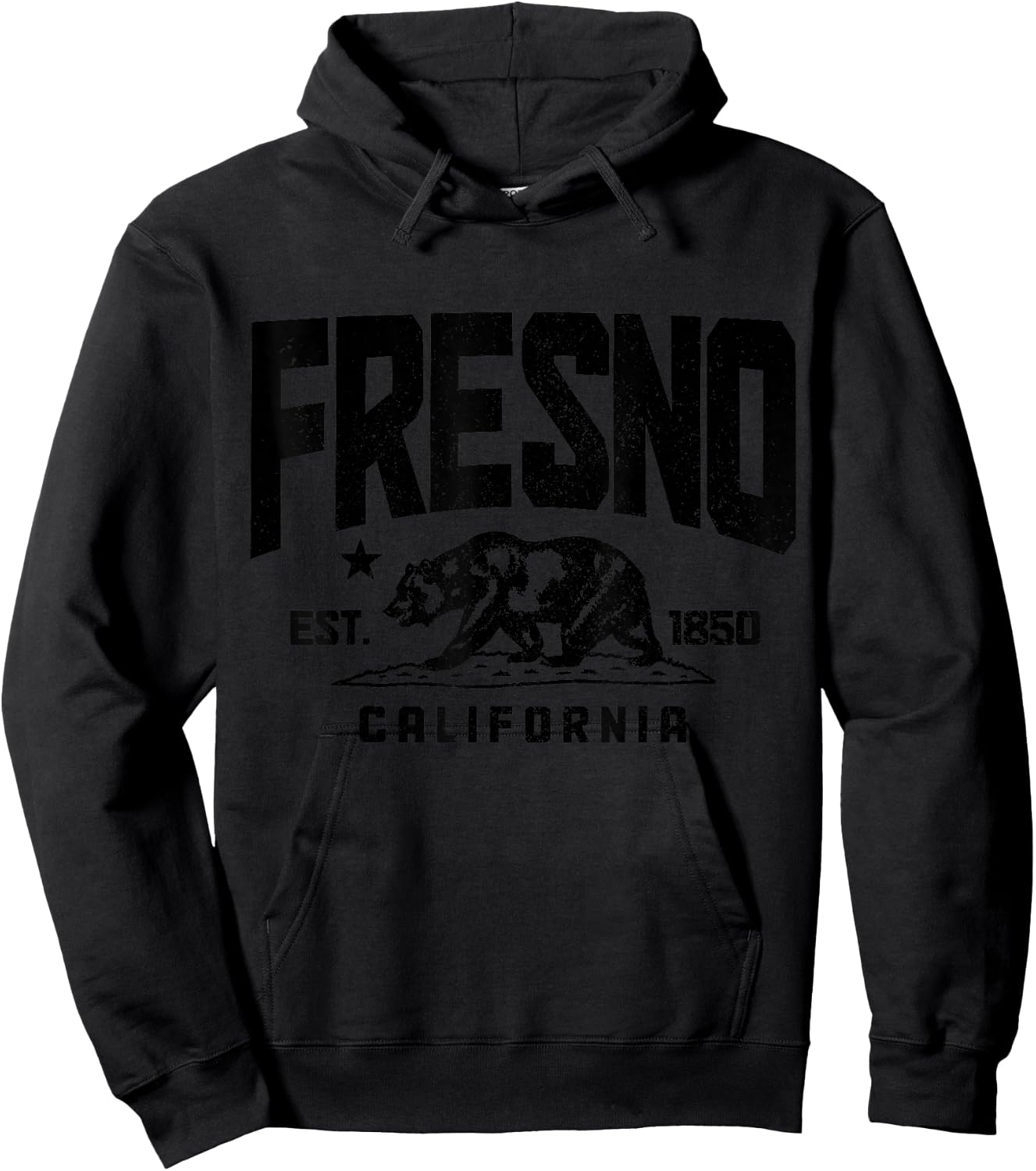 Fresno California Est. 1850 Pride Vintage Hoodie - Hoodie | Black