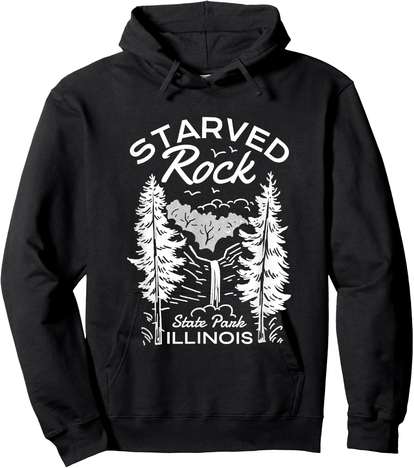 Starved Rock State Park Illinois Nature Hoodie - Hoodie | Black