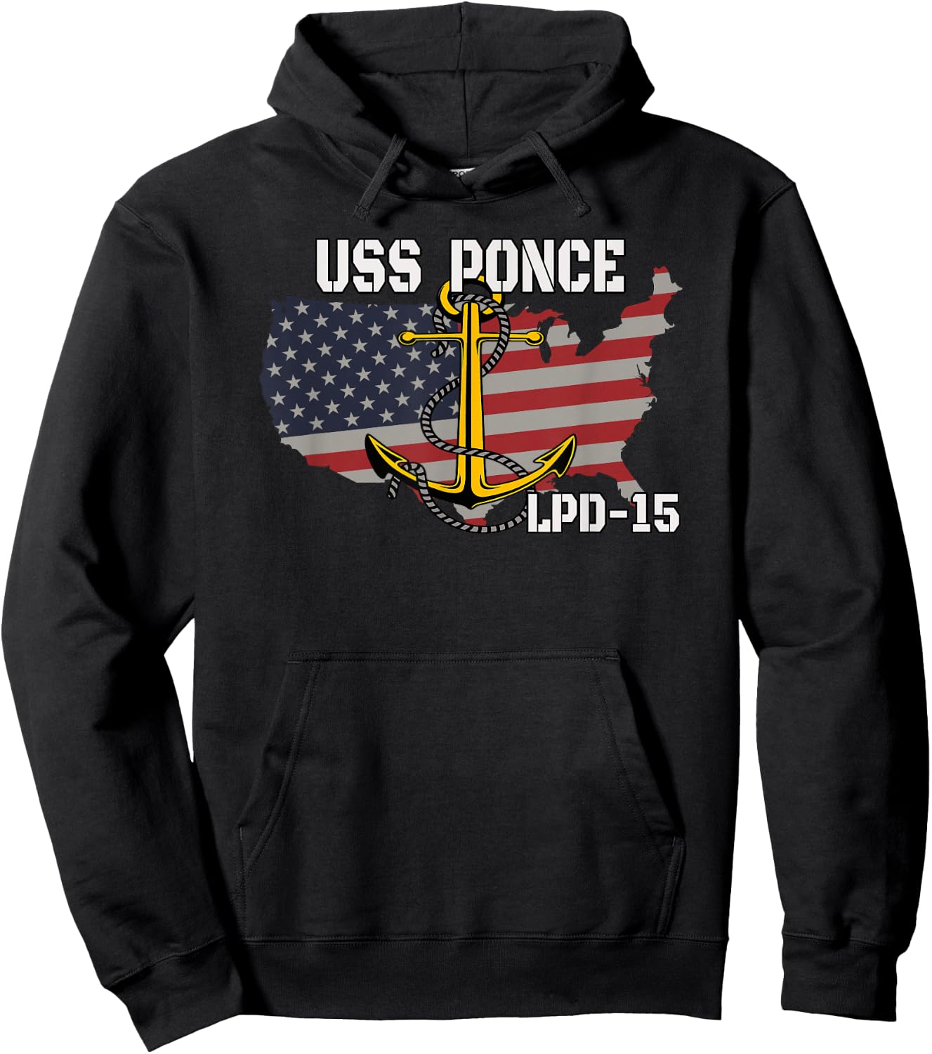 USS Ponce LPD-15 Landing Platform Dock Veterans Day Father Hoodie - Hoodie | Black