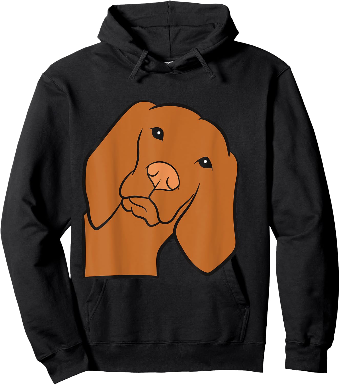Cute Vizsla Dog Peeking From Side Hungarian Vizsla Hoodie - Hoodie | Black