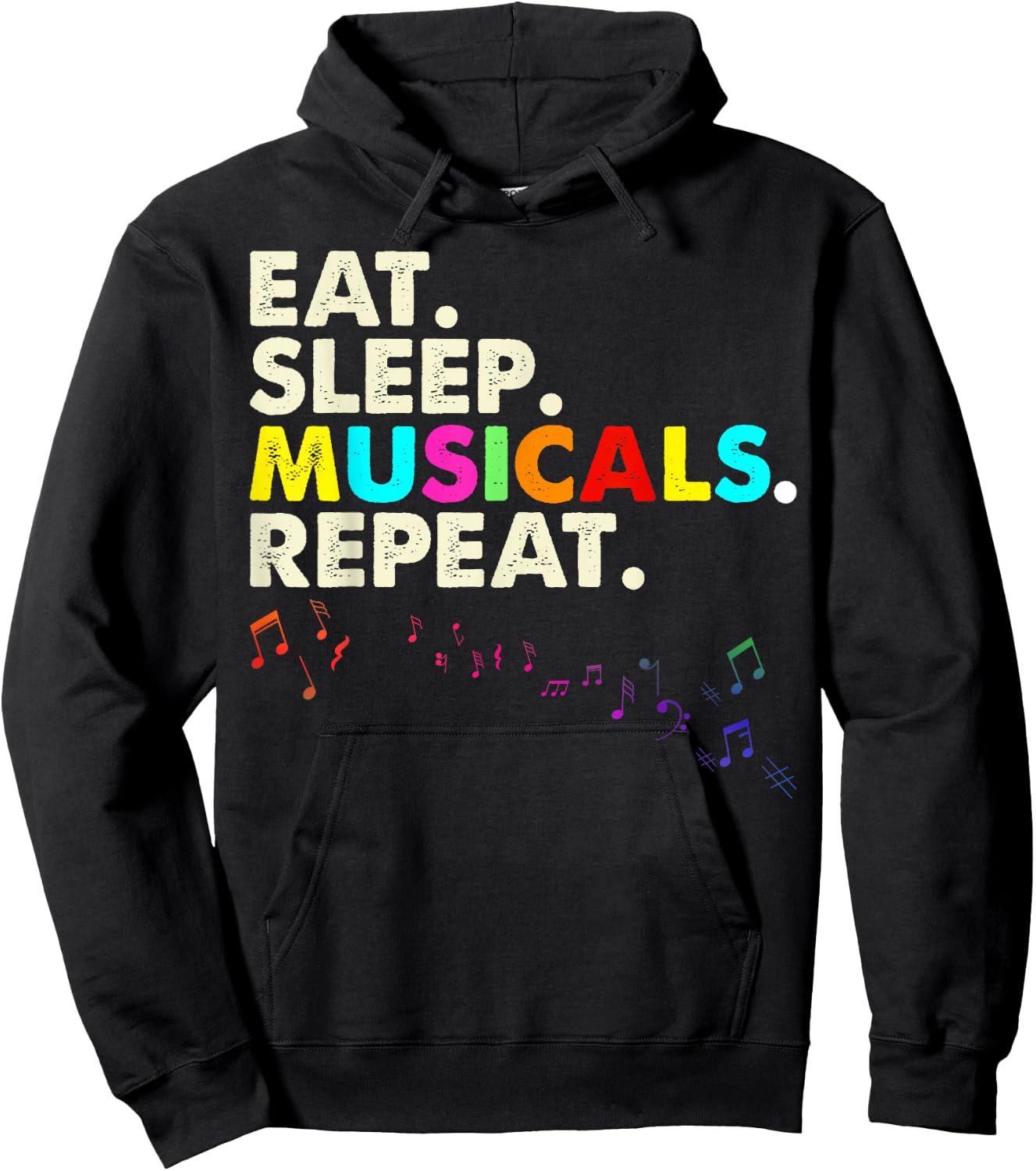 Eat Sleep Musicals Repeat Musical Theatre Gifts Teen Hoodie - Hoodie | Black