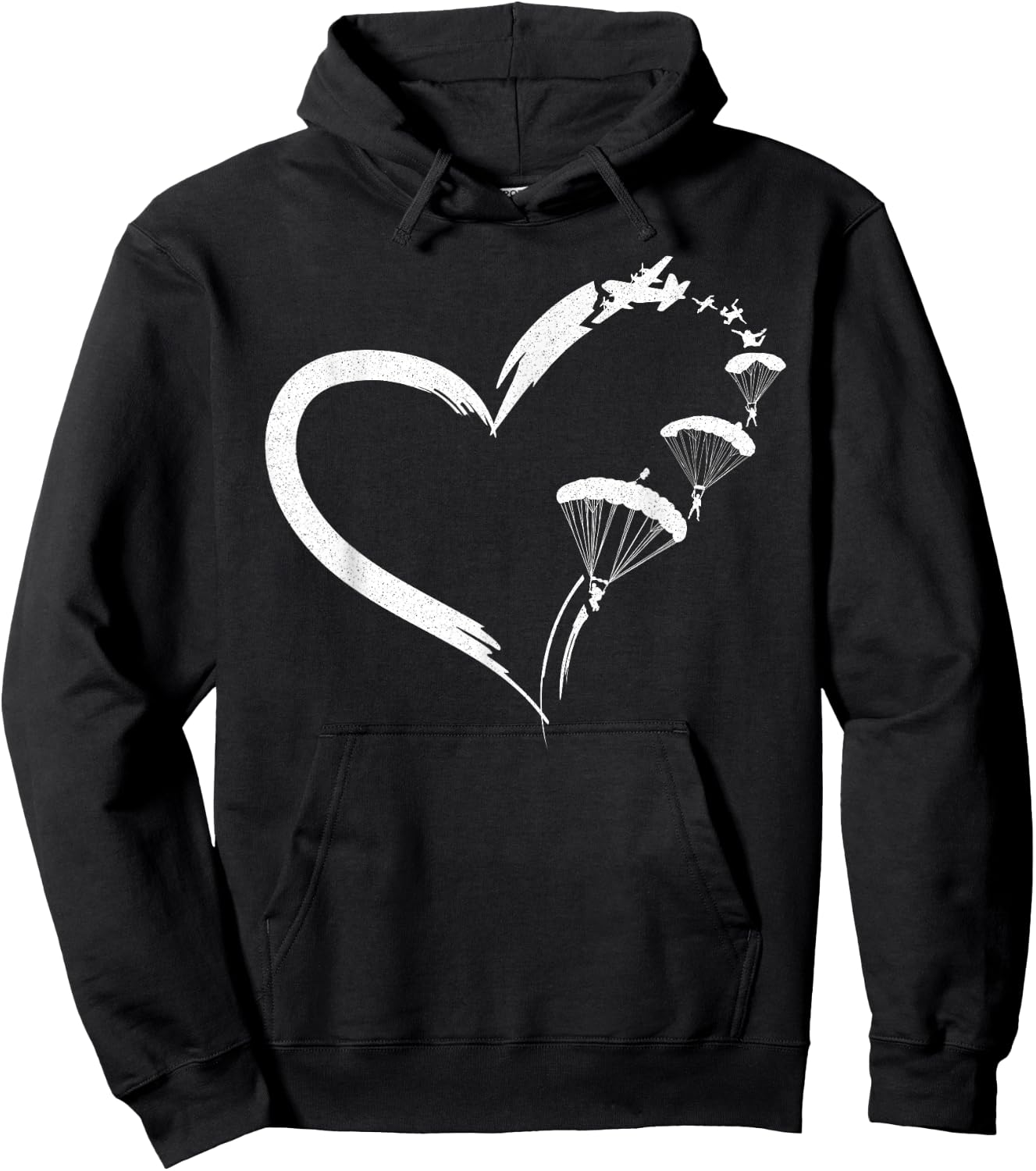 Parachute Parachute Paraglide Heart Hoodie - Hoodie | Black