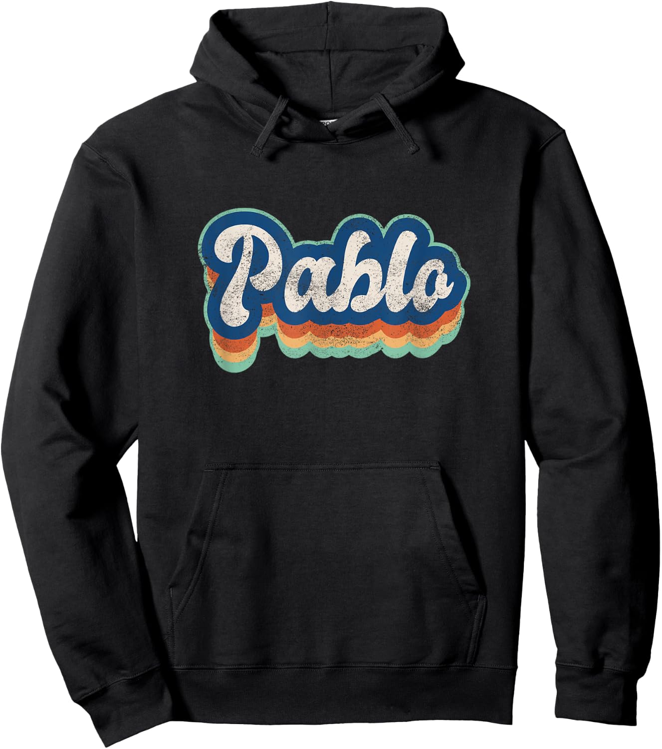 Pablo First Name Boy Vintage Style 70s 80s Personalized Hoodie - Hoodie | Black