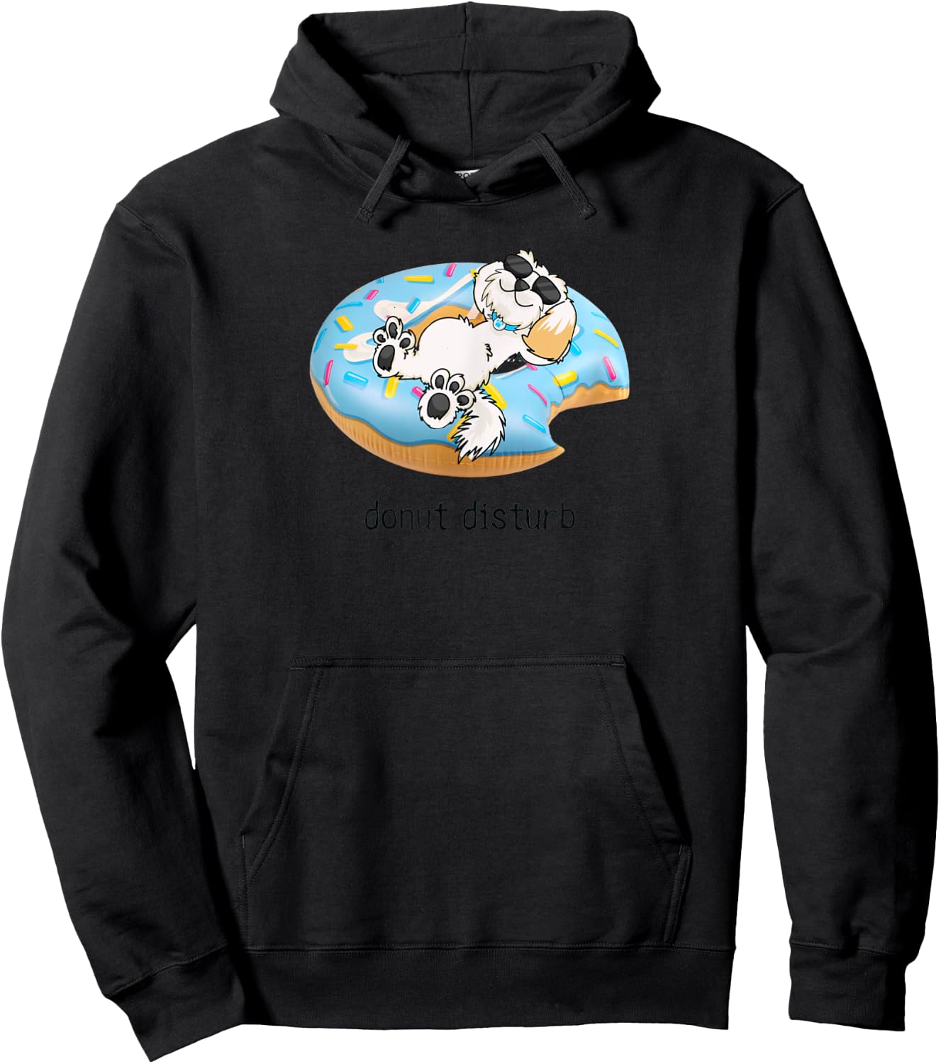 Donut Disturb Funny Dog Pool Float Pun Pet Owners Dog Love Women Kids Hoodie - Hoodie | Black