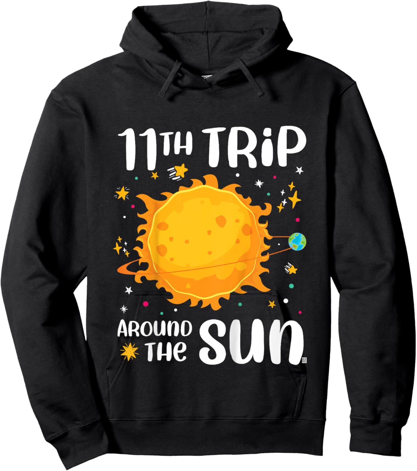 11th Birthday 11th Trip Around The Sun Space Theme Hoodie - Hoodie | Black