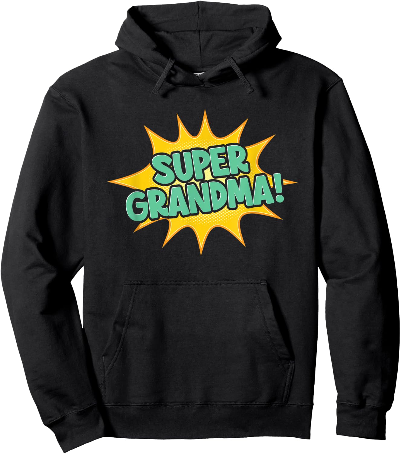 Super Grandma Comic Superhero Retro Grandma Mother's Day Hoodie - Hoodie | Black