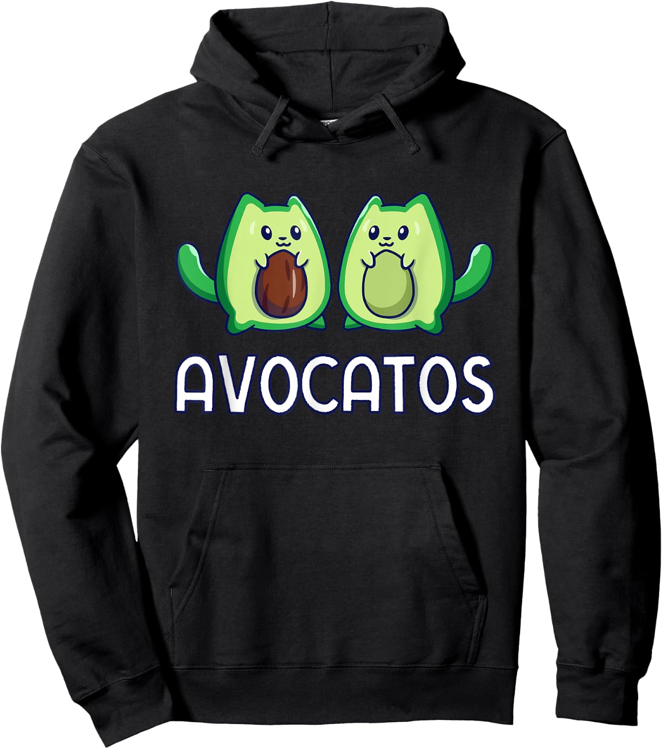 Avogato Avocado Cat Vegan Cat Hoodie - Hoodie | Black