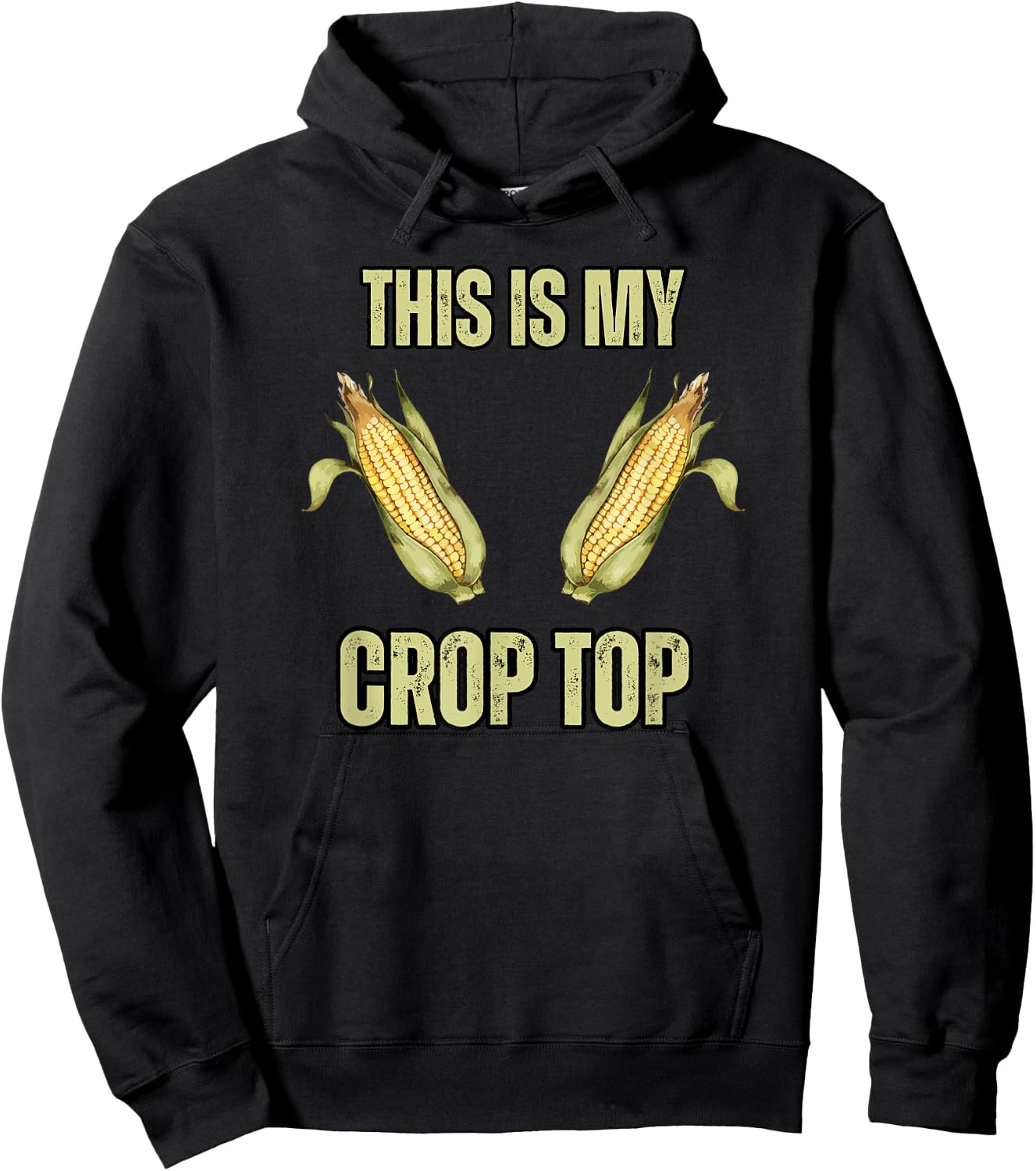 This is My Crop Top Funny Farming Corn Crops Joke Guys Hoodie - Hoodie | Black